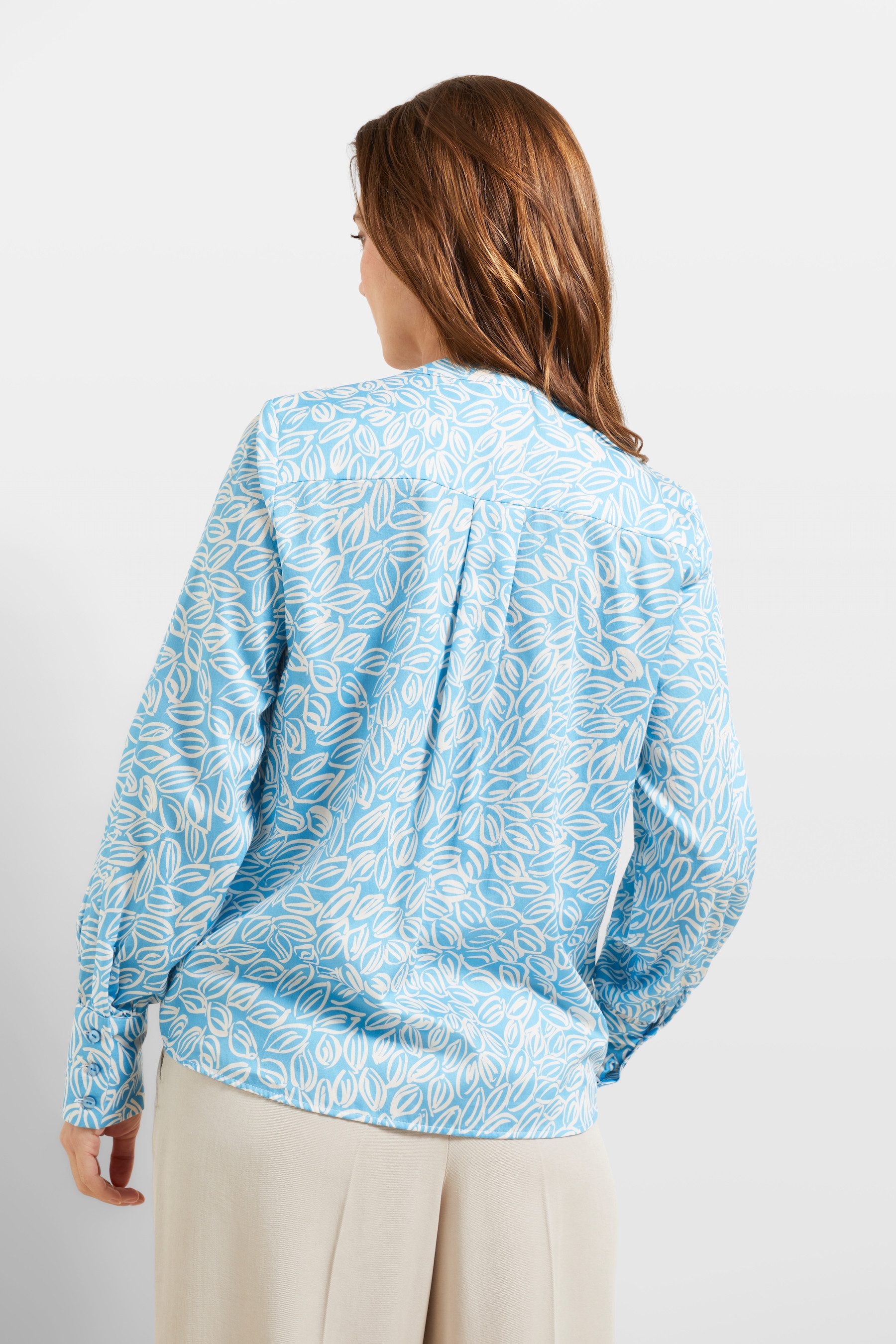 Bugatti Blouse met lange mouwen met een ronde hals