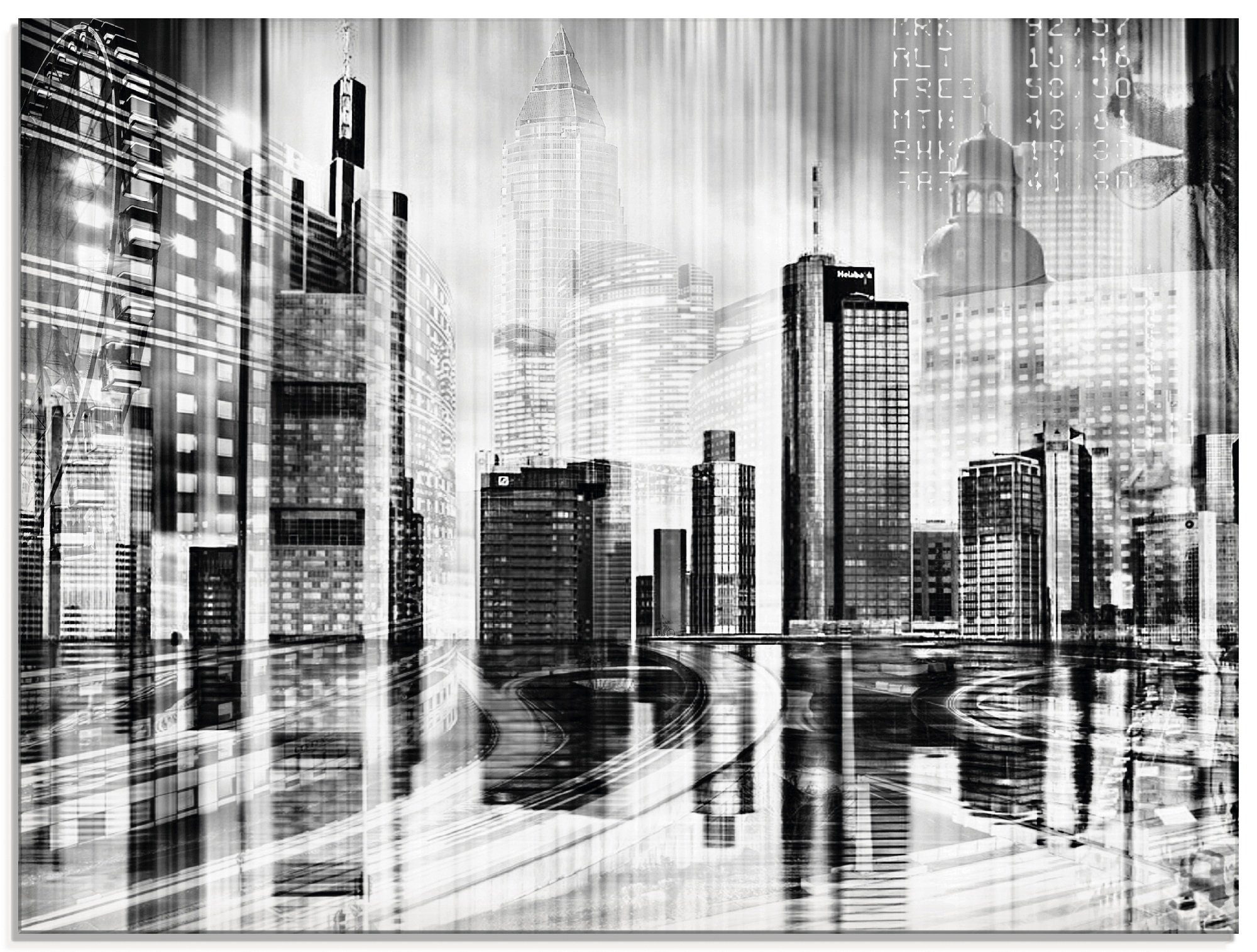 Artland Print op glas Frankfurt skyline collage 01 (1 stuk)