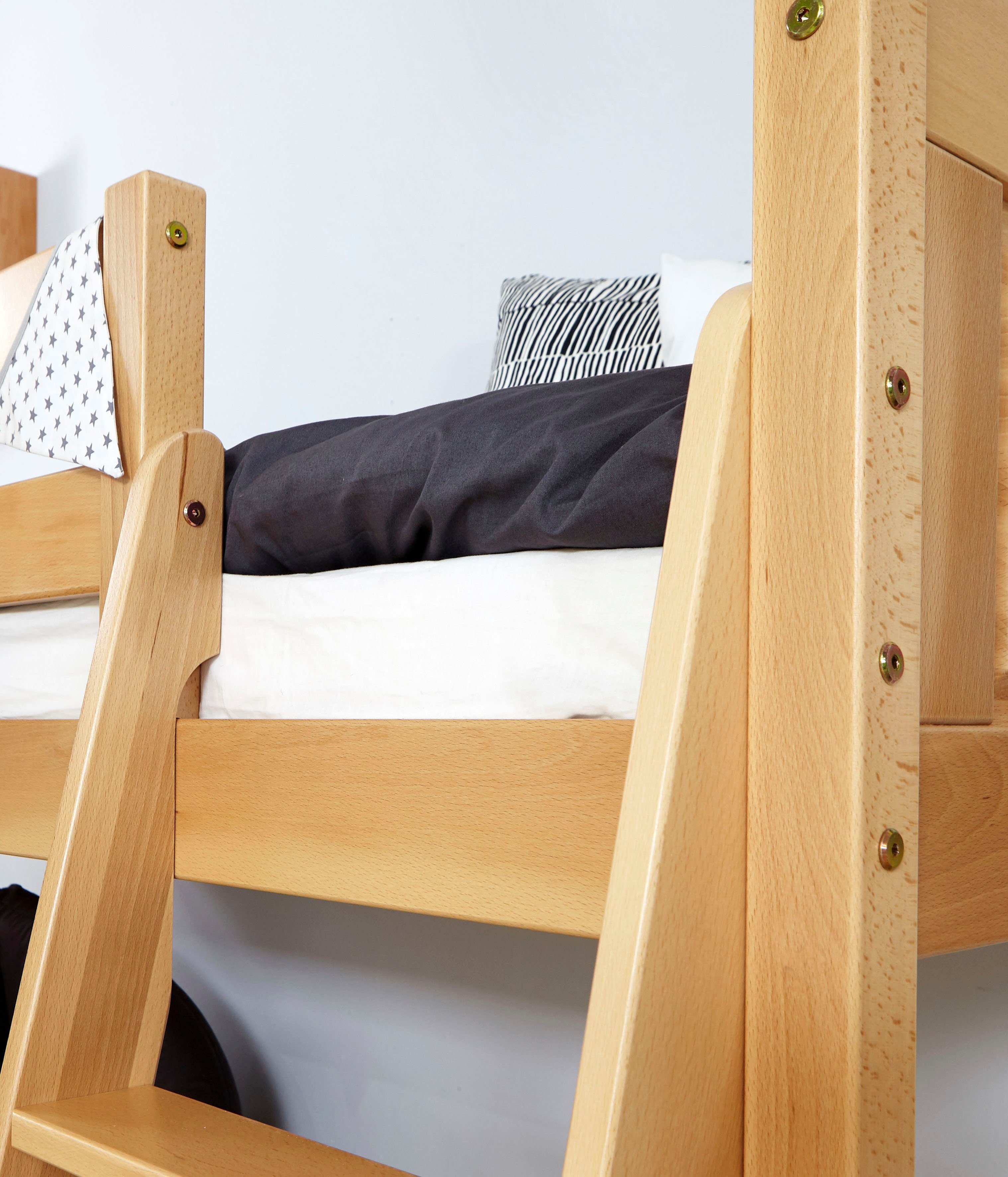 Ticaa Hoogslaper Ekki met rolbodem naar keuze met matras, beuken