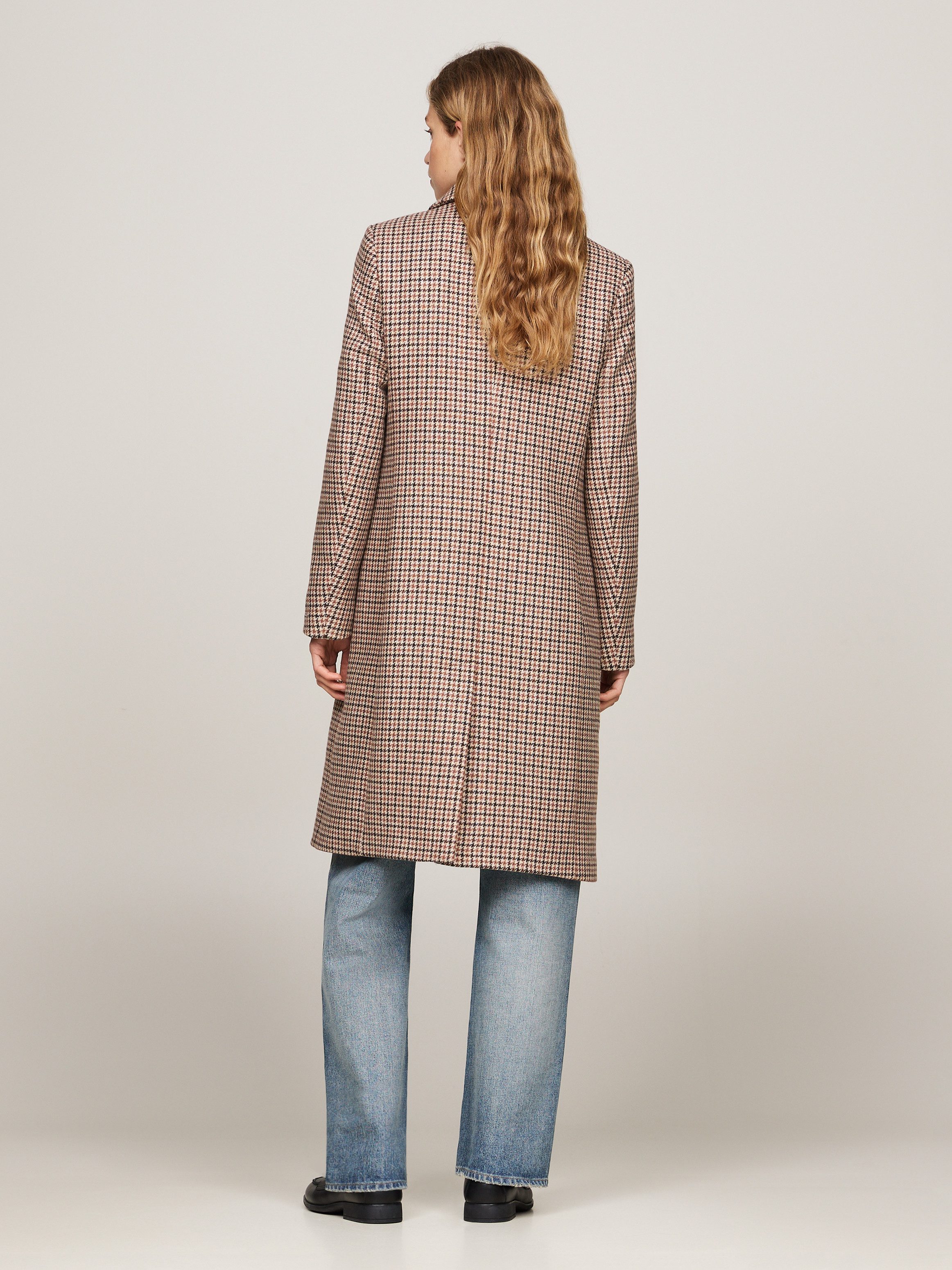Tommy Hilfiger Korte jas WOOL BLEND CLASSIC CHECK COAT