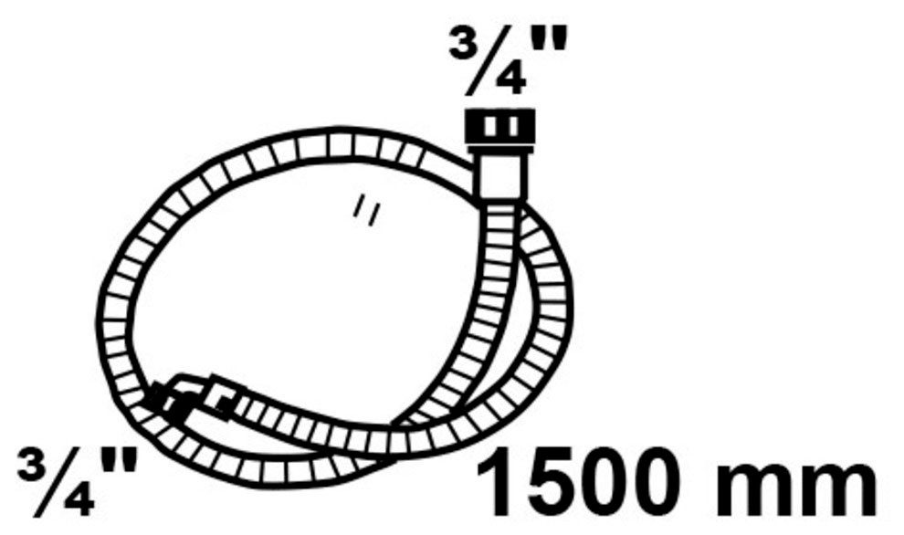 Kirchhoff Aanvoerslang WAS aanvoerslang, 3/4"IG x 1,5 m x 3/4"IG, 10bar/25 °C