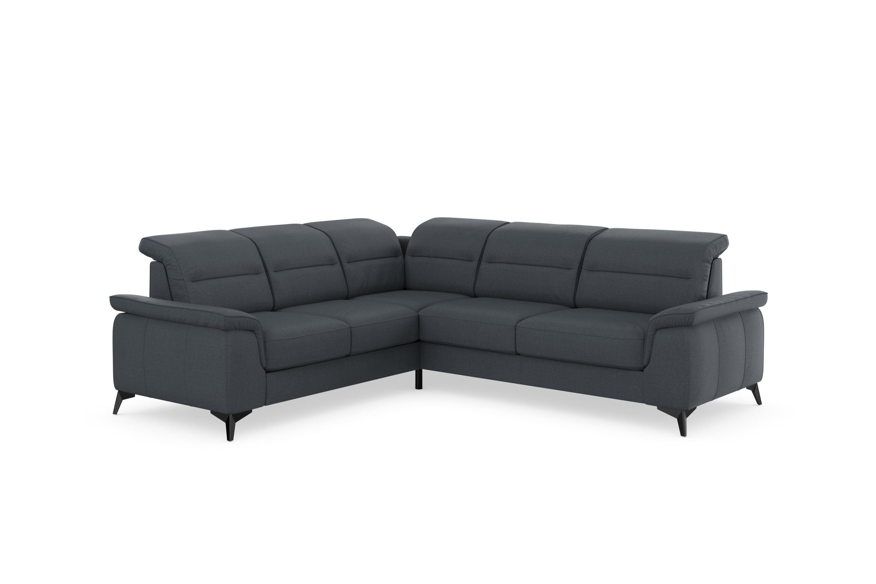 sit&more Hoekbank Sinatra L-vorm optioneel met verstelbare hoofdsteun en armleuning, metalen poten