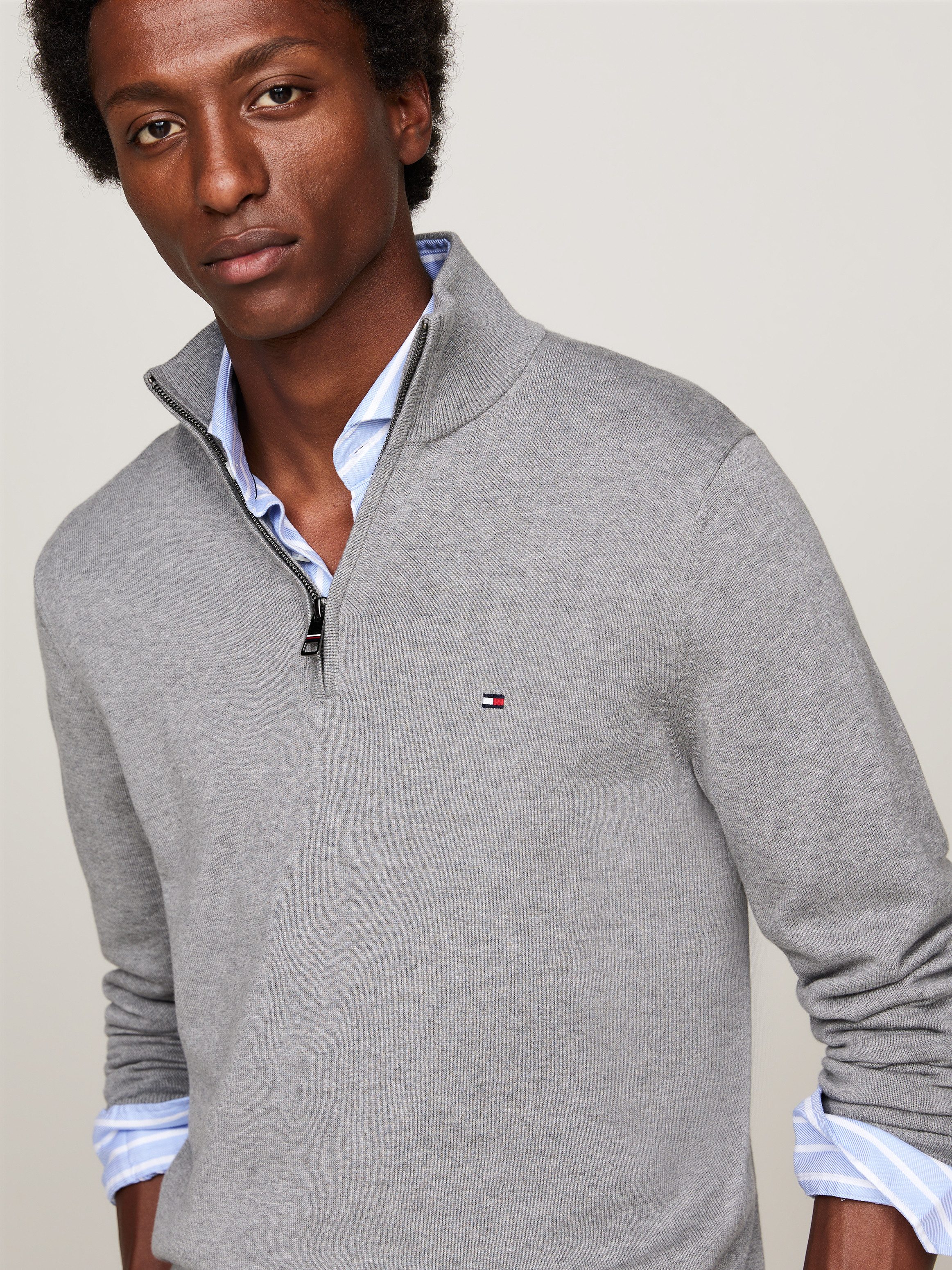 Tommy Hilfiger Schipperstrui ESSENTIAL COTTON ZIP MOCK