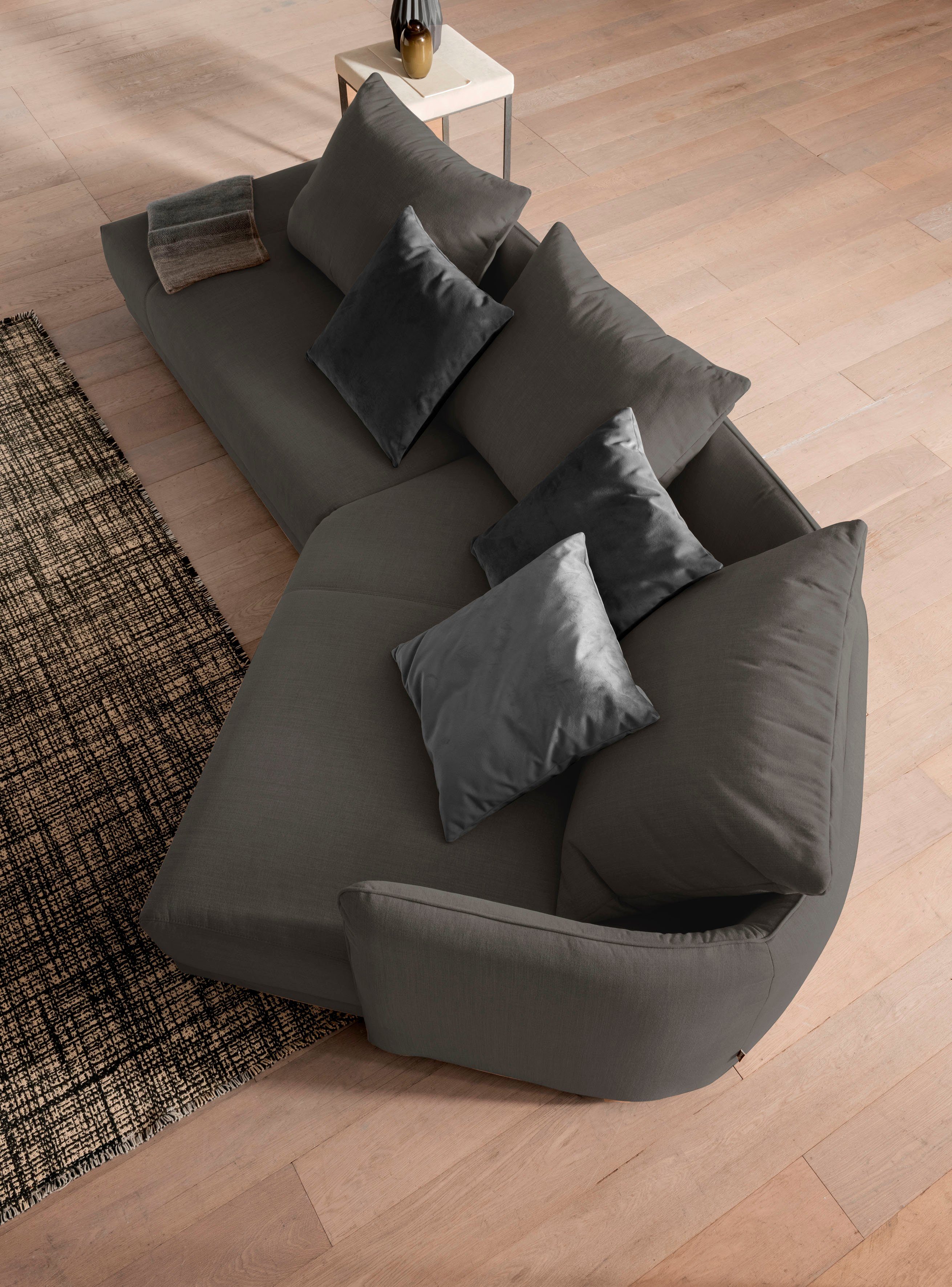 designwerk Hoekbank New York L-Form, anmutendes Designsofa met moderne ronding in het ontwerp