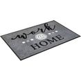 wash+dry by kleen-tex mat work@home inloopmat, met quote, antislip, geschikt voor binnen en buiten, wasbaar grijs