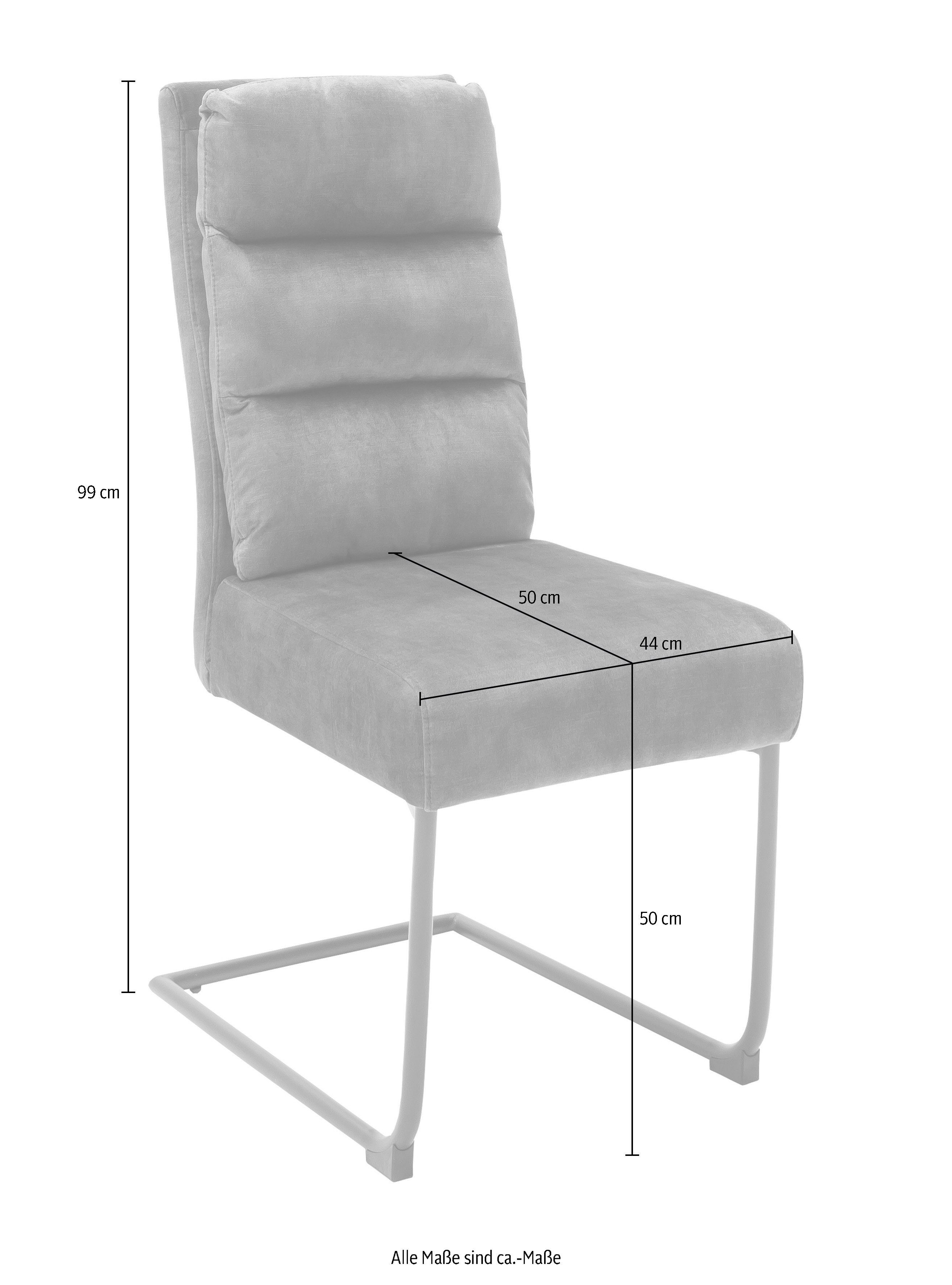 MCA furniture Vrijdragende stoel Lampang set van 2, stoel met bekleding in vintage-look, belastbaar tot 120 kg (set, 2 stuks)
