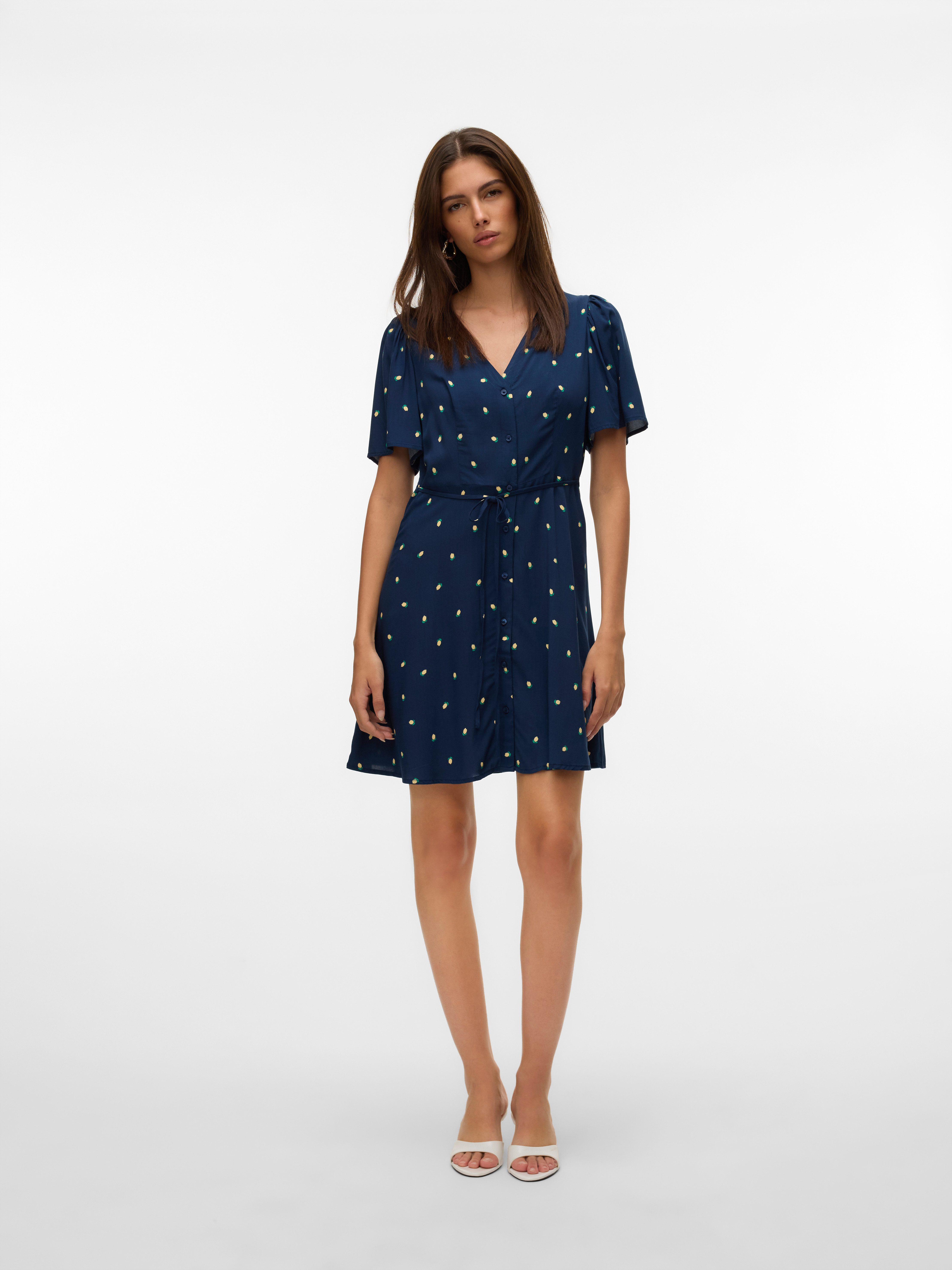 Vero Moda Mini-jurk VMALBA SS SHORT DRESS WVN NOOS