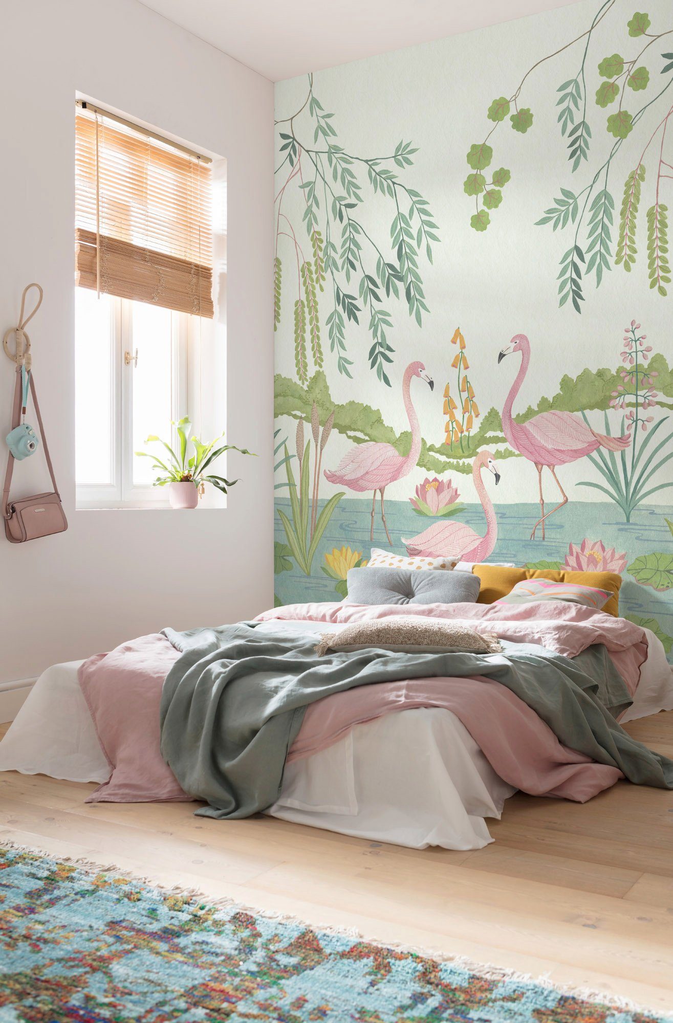 Komar Vliesbehang Digitale print vlies - Flamingo Vibes - Afmeting 200 x 280 cm