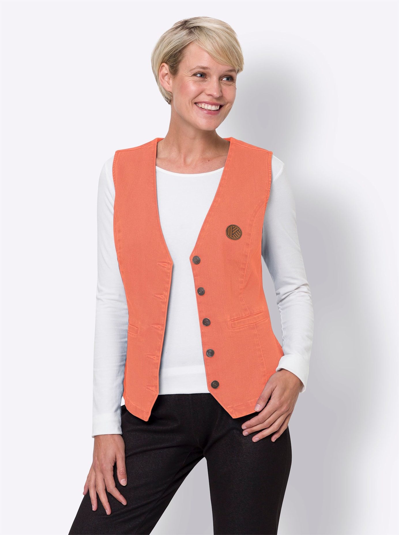 Classic Basics Jeansgilet dames gilets maat 40 oranje