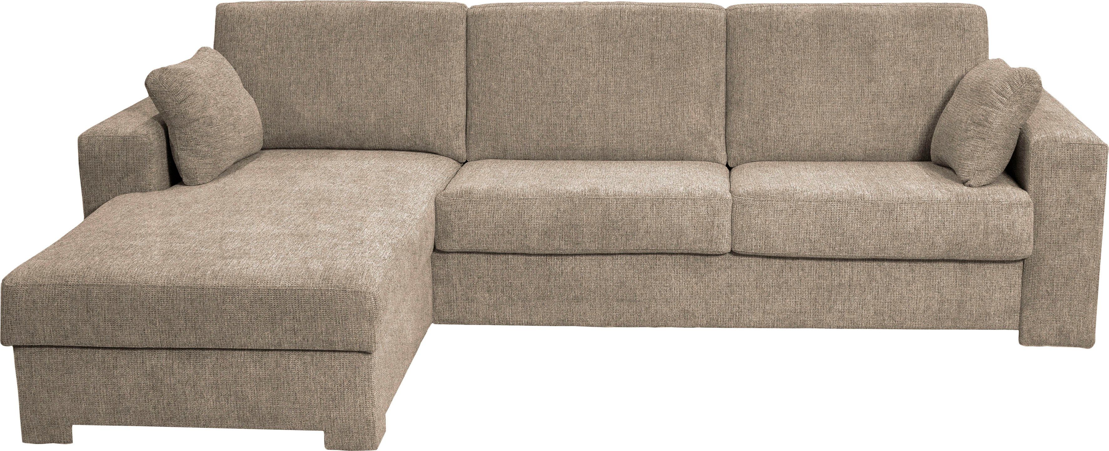 Home affaire Hoekbank Roma "M" matras hoogte 14 cm, slaapfunctie, met ondervering,