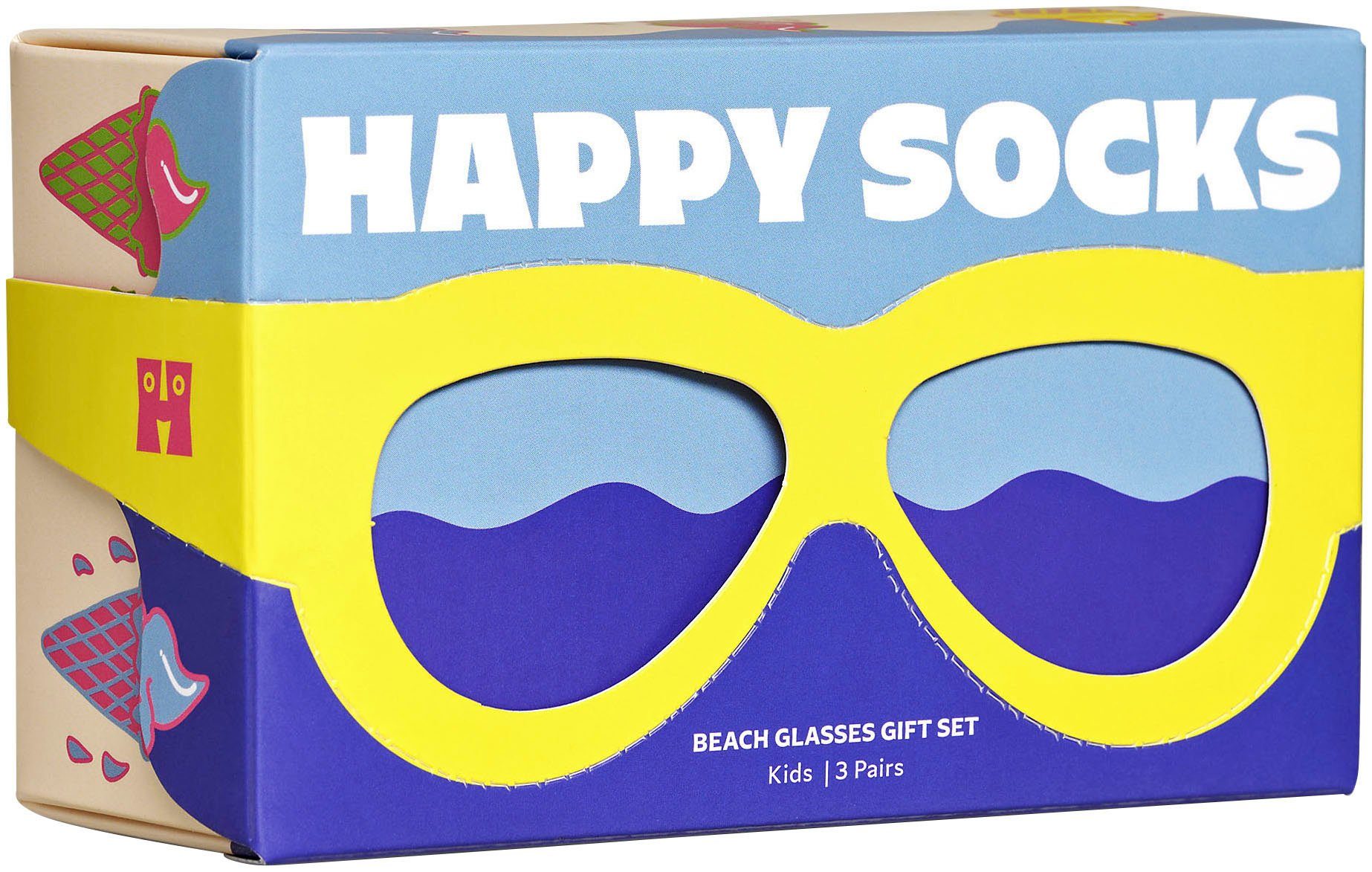 Happy Socks Sokken Zonnebril cadeauset (Set van 3)