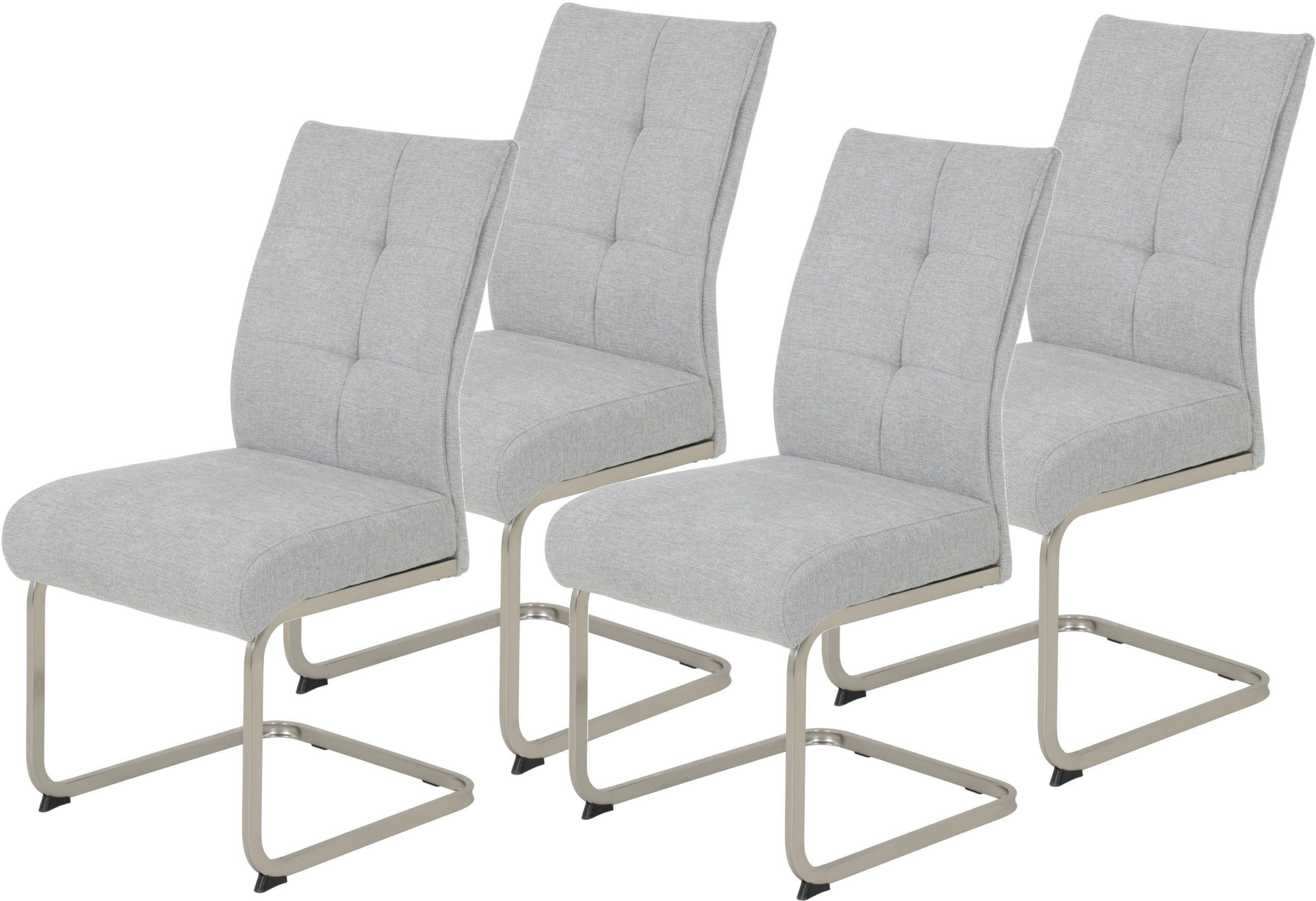 HELA Vrijdragende stoel Ines prettige zitbreedte en binnenvering bekleding (set) zweefstoelen grijs