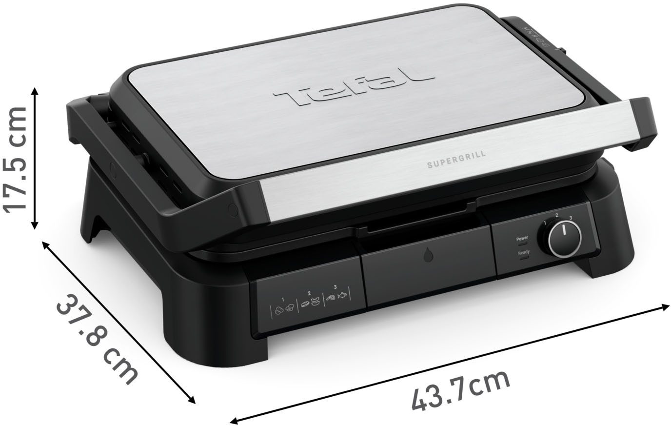 Tefal Contactgrill SuperGrill 3in1 XL, Grill, Barbeque-, Ofenposition, 3 Temperaturen