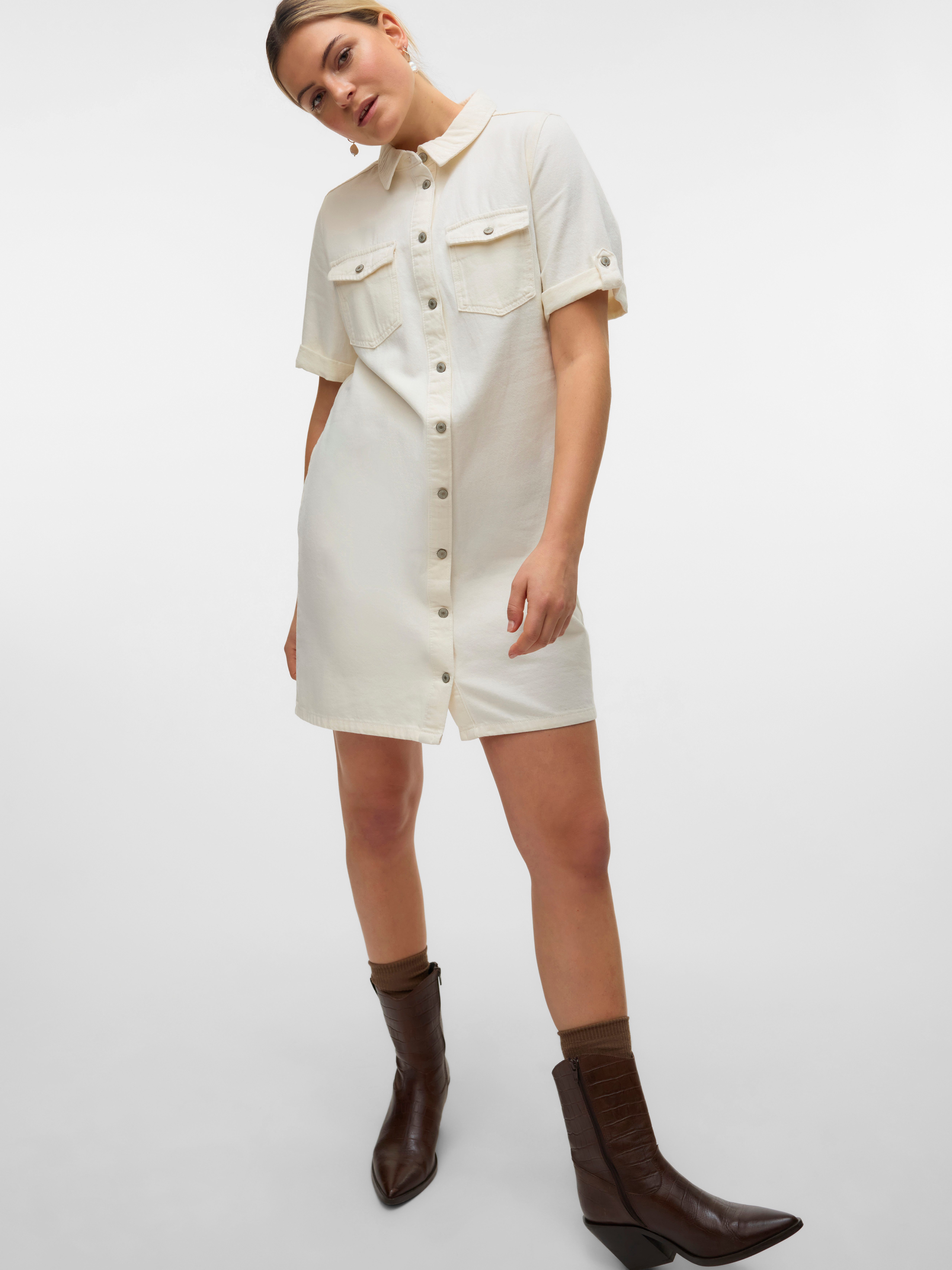 Vero Moda Jeans jurk VMJENNIE SS SHORT DENIM DRESS NOOS
