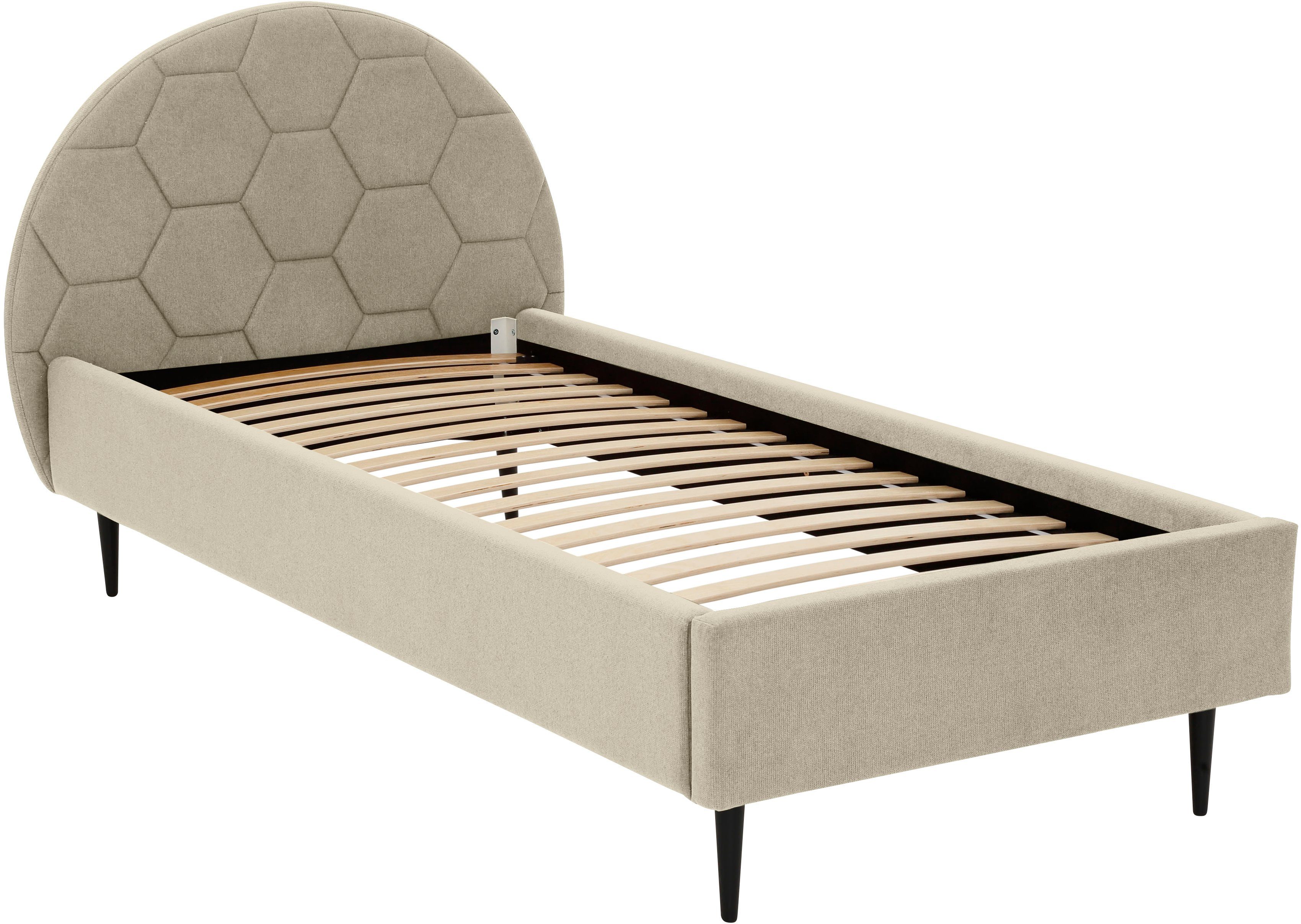 Lüttenhütt Gestoffeerd bed Gebko prettig bekleed hoofdbord met decoratief honingraatmotief