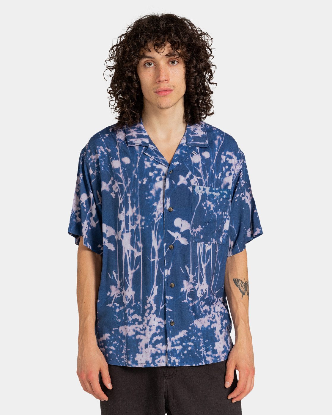 Element Overhemd met korte mouwen Resort heren overhemden maat XS blauw