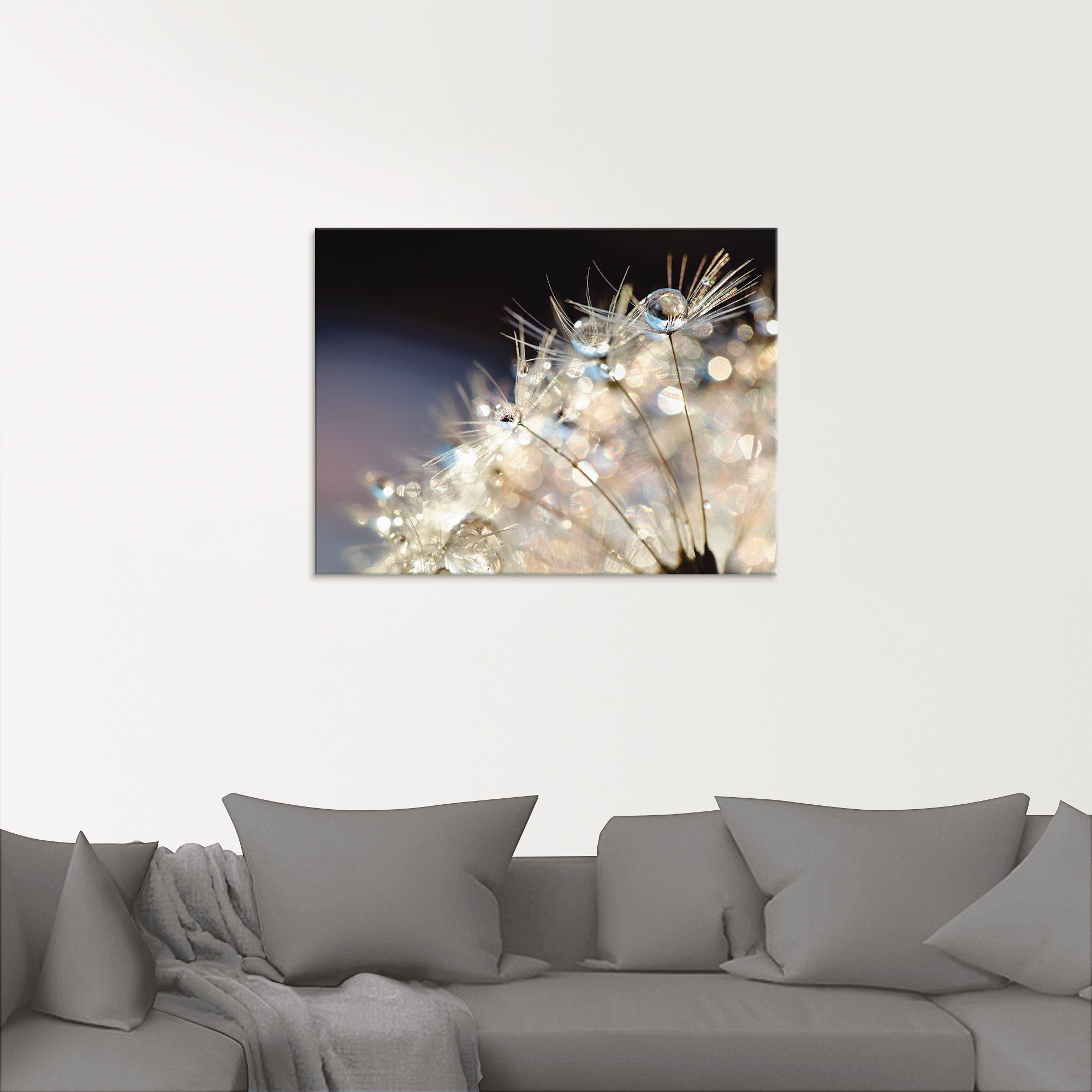 Artland Print op glas Pluizenbol fantasie in verschillende maten