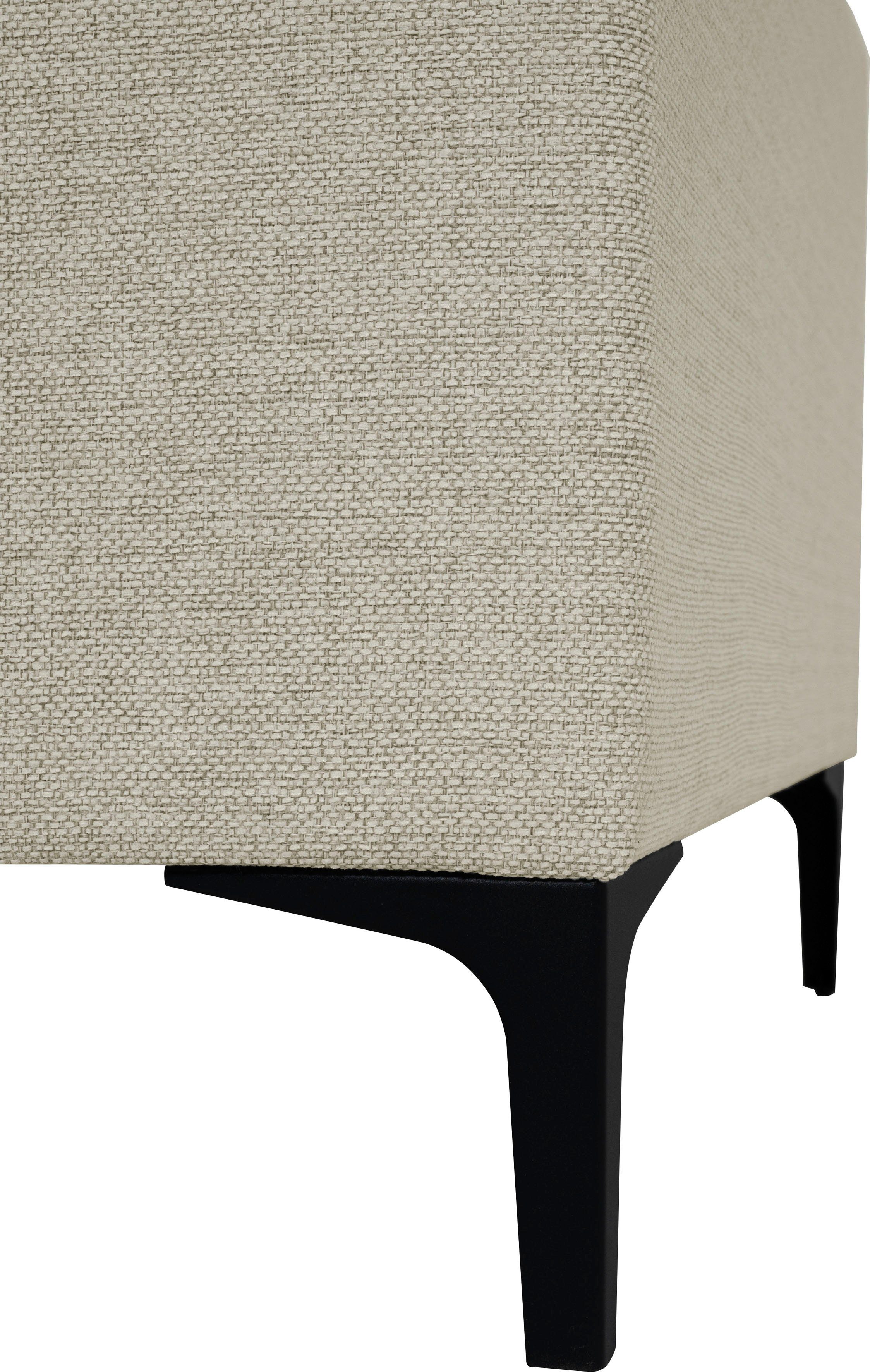 Places of Style Hoekbank Xander, L-model, Breedte 289 cm, geweven stof, soft-touch chenille, zwarte metalen voeten
