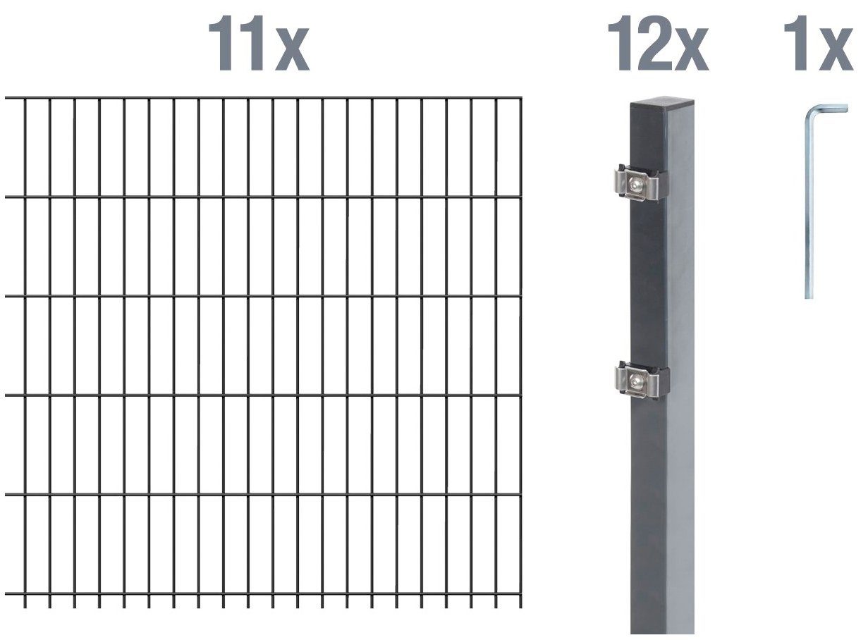 GAH Alberts Dubbelstaafmat hekwerk Basisset Hoogte: 80 - 160 cm, totale lengte: 4 - 30 m, voor plaatsing in beton (set)