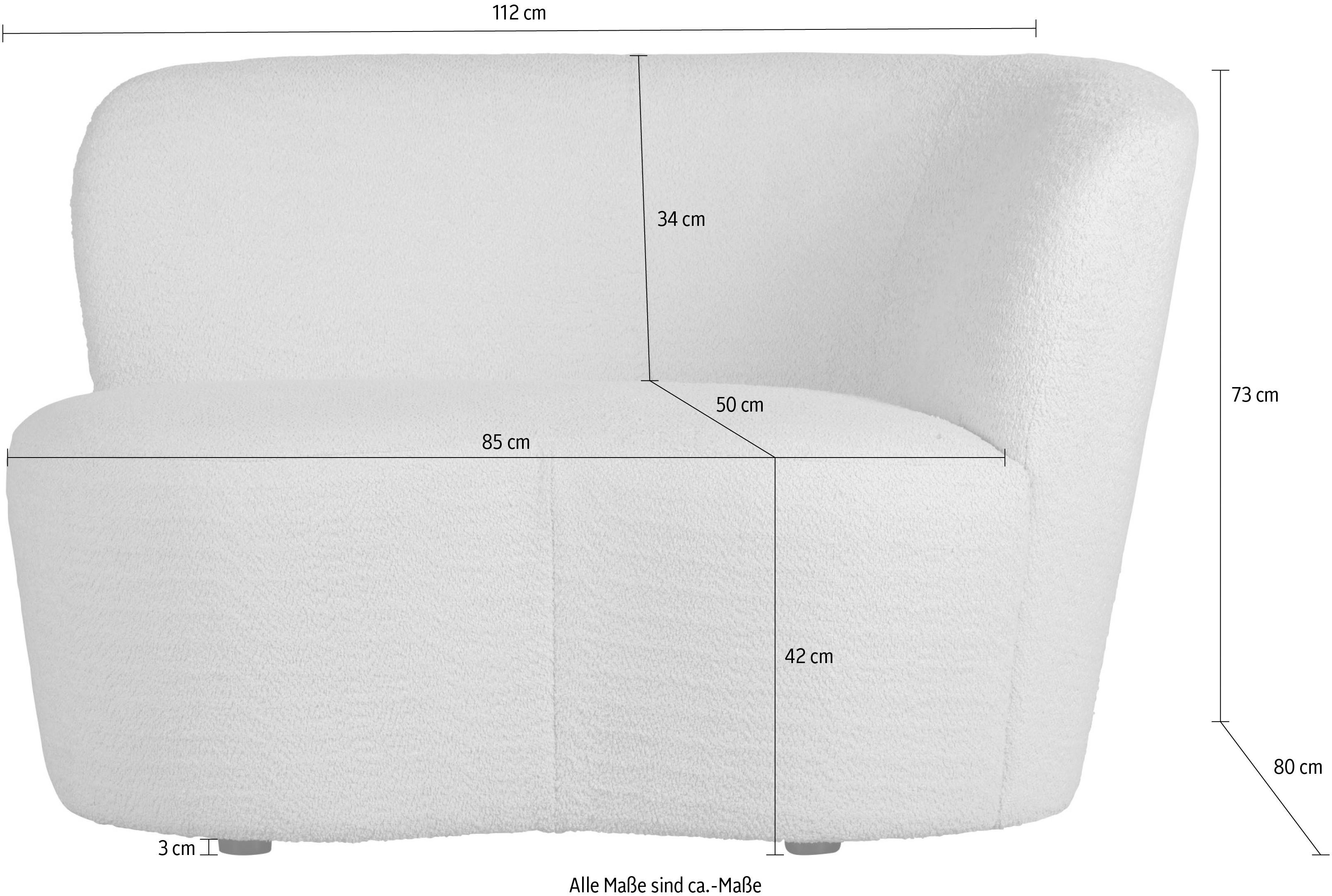 WOOOD Loungebank Stone vrijstaand, hoogte 73 cm x breedte 112 cm