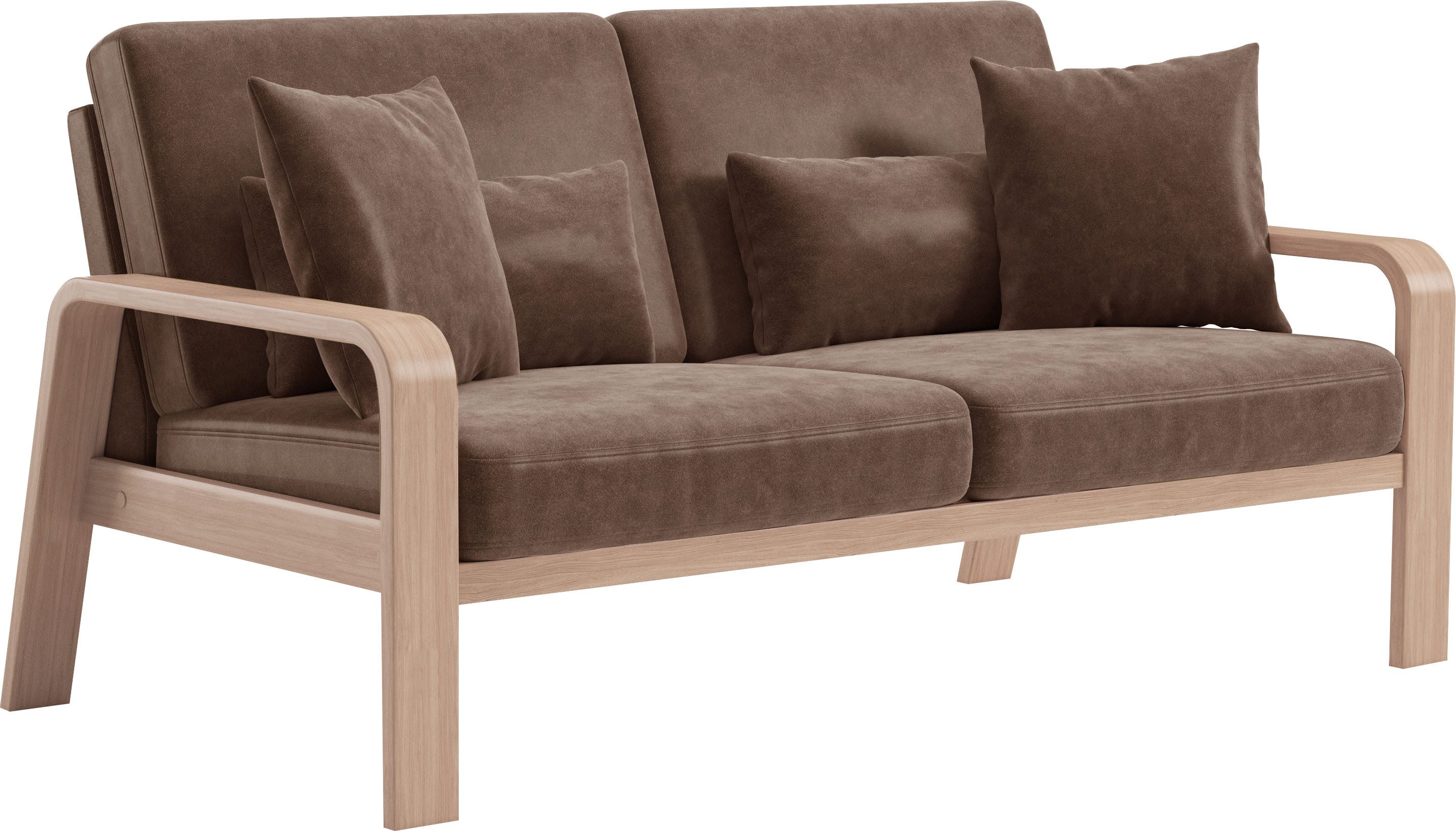 sit&more 2,5-zitsbank Kolding Armleuningen van natuurlijk beukenhout, verschillende bekledingen en kleuren