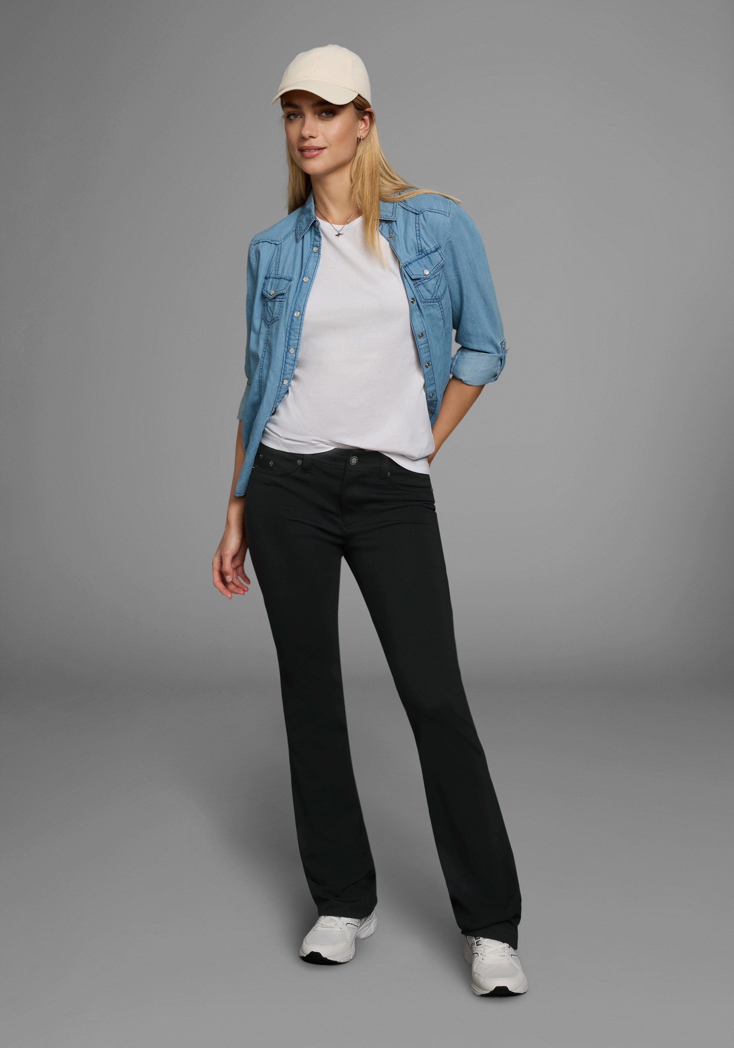 Laura Scott Bootcutbroek in jerseykwaliteit