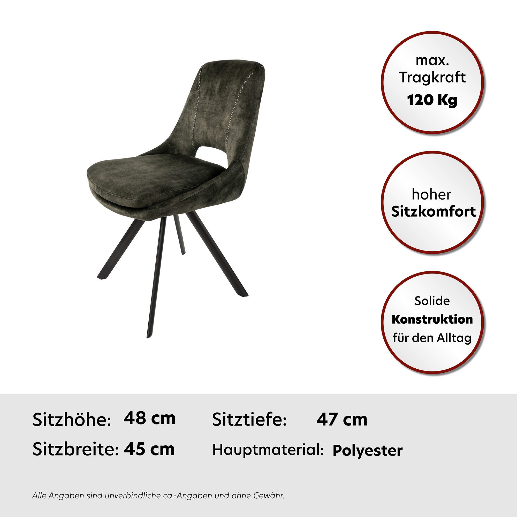 Kayoom Stoel Denver 125 2-delige set, stoelset in aantrekkelijk ontwerp (set, 2 stuks)