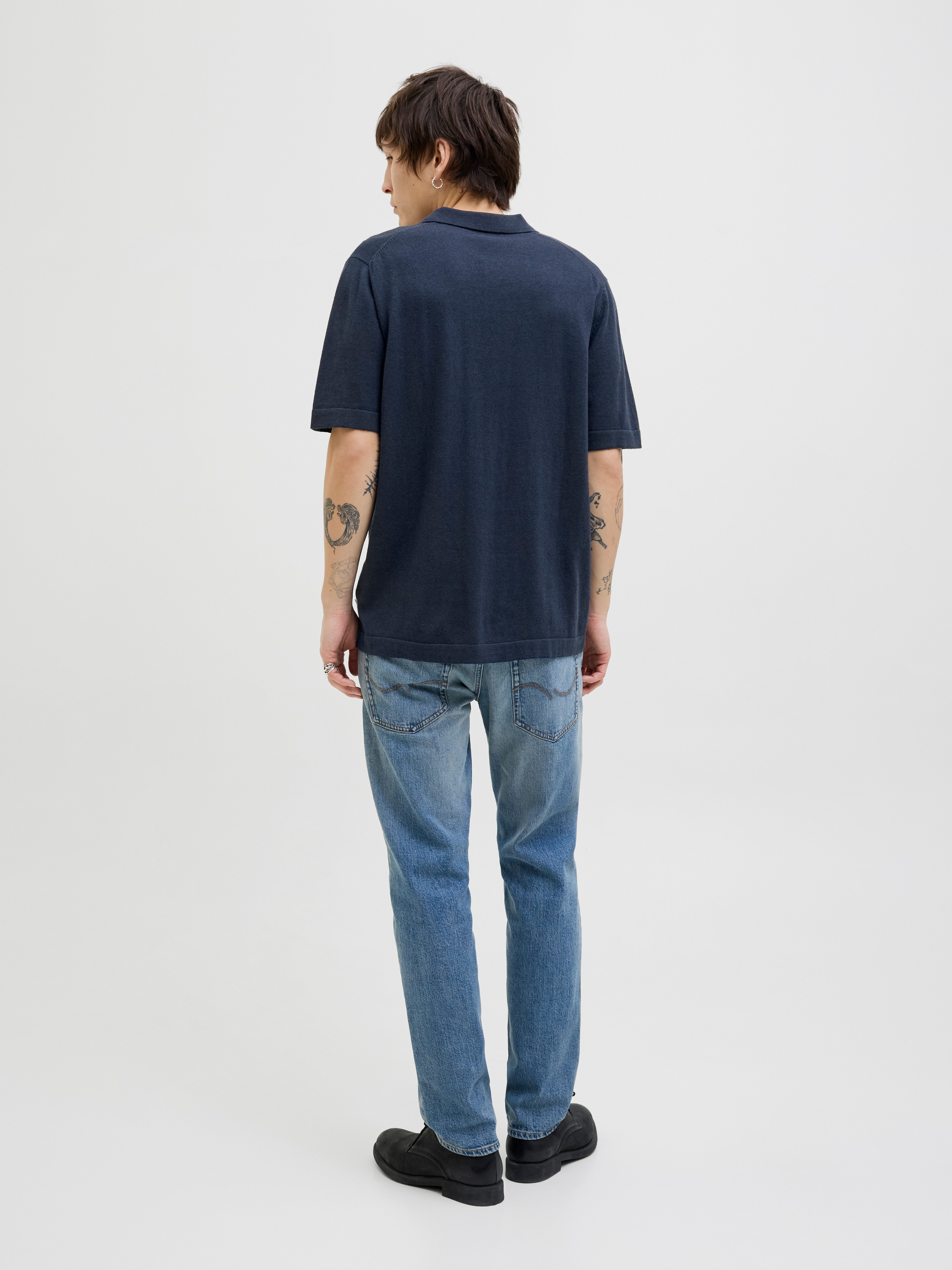 Jack & Jones Trui met korte mouwen JJEEMIL KNIT RELAXED POLO SS SN