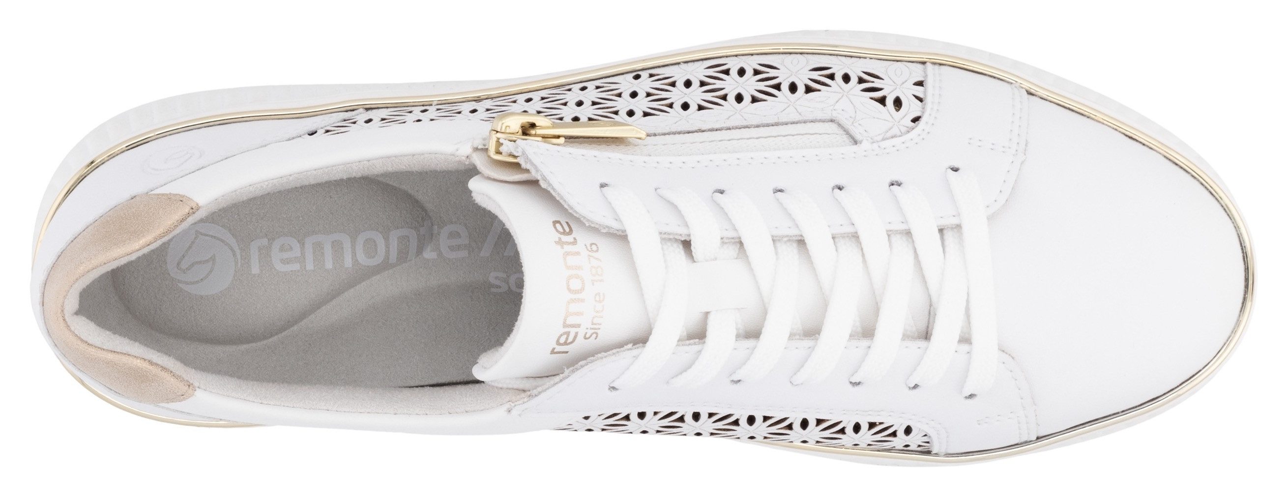 Remonte Plateausneakers , vrijetijdsschoen, veterschoen, lage schoen met perforatie