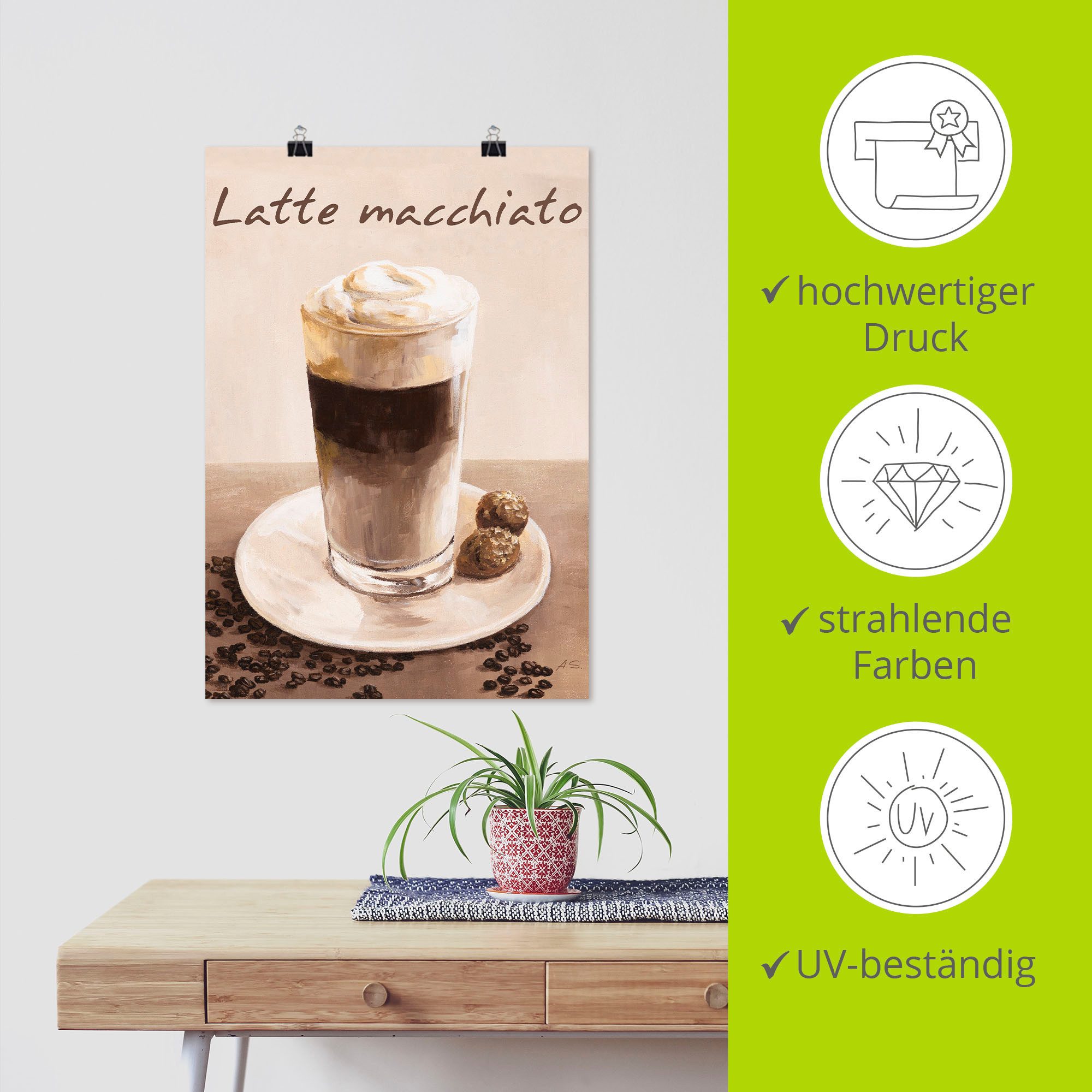 Artland Artprint Latte macchiato - koffie als poster, muursticker in verschillende maten