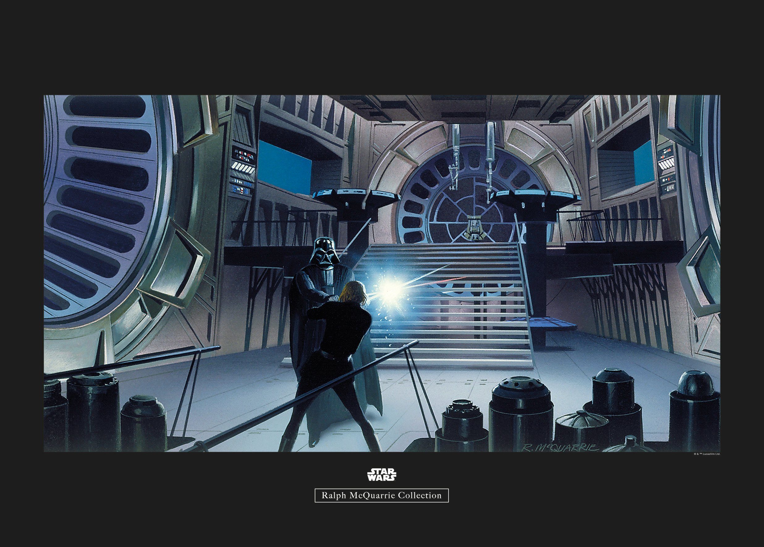 Komar Wanddecoratie Star Wars Classic RMQ Vader luik Throneroom Wanddecoratie voor de kinderkamer - zonder lijst (1 stuk) schilderijen maat 70 cm x