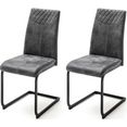 mca furniture eetkamerstoel aosta bekleding vintage-look, stoel belastbaar tot 120 kg (set, 4 stuks) grijs
