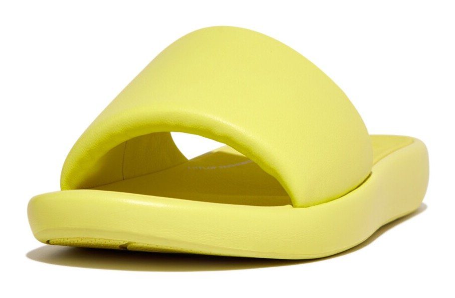 Fitflop Slippers IQUSHION D-LUXE PADDED LEATHER SLIDES zomerschoen, slippers met brede bandage
