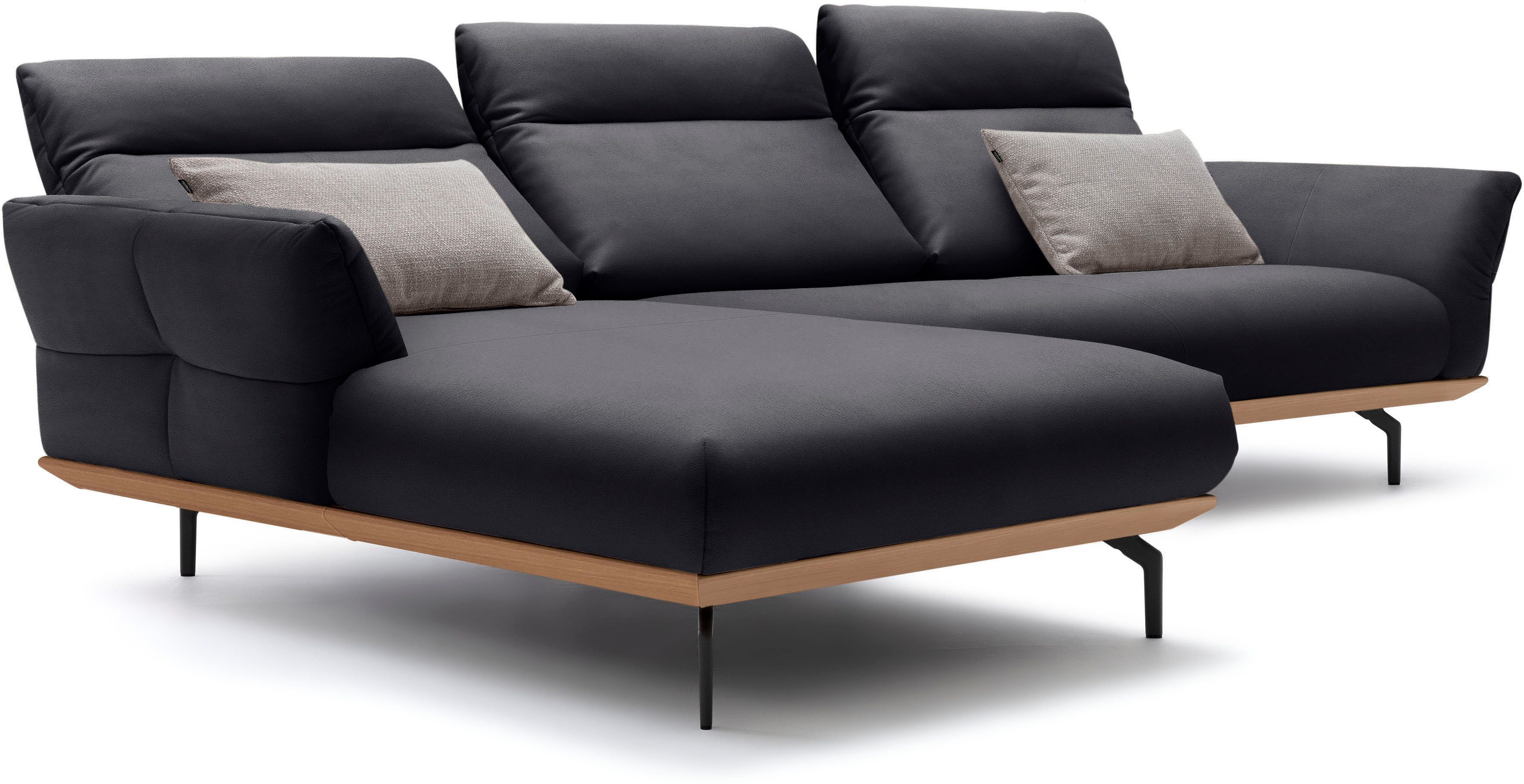 Creation BY ROLF BENZ Hoekbank Hs.460 Sokkel in eiken, onderstel in umbra grijs, breedte 318 cm