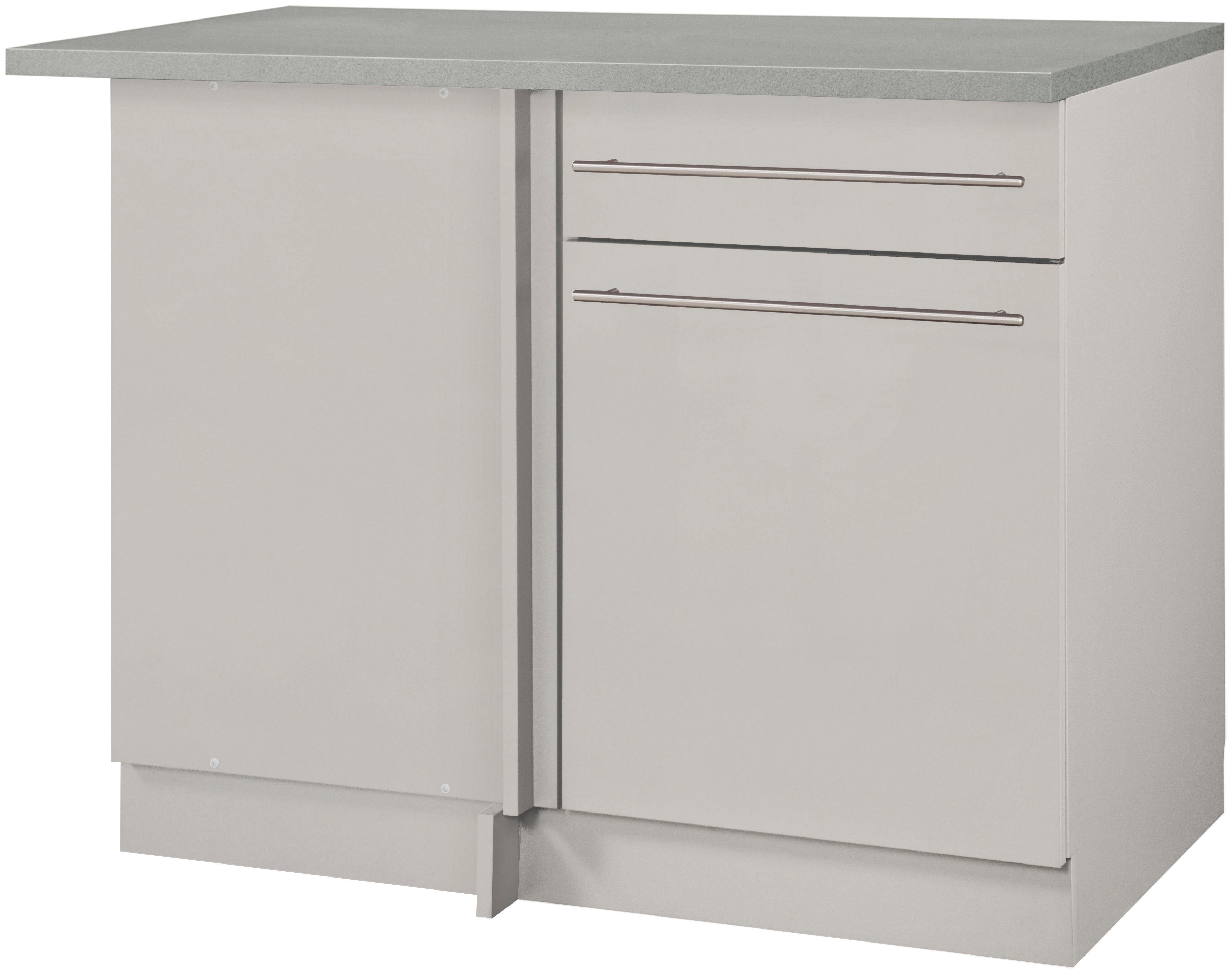 wiho Küchen Hoekonderkast Chicago 110 cm breed, voor een optimaal gebruik van de ruimte onderkasten beige