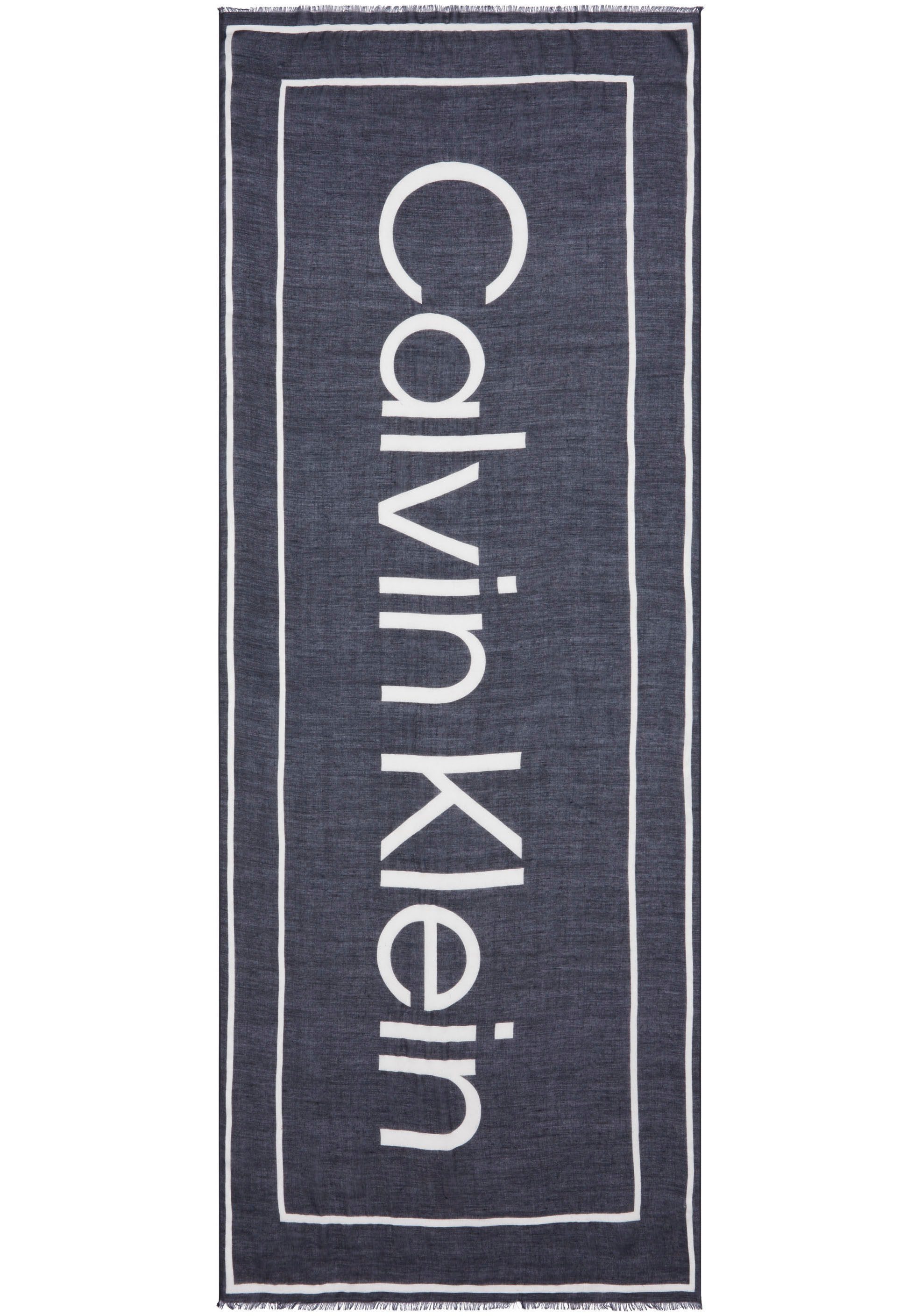 Calvin Klein Sjaal LARGE LOGO LW WOOL STOLE