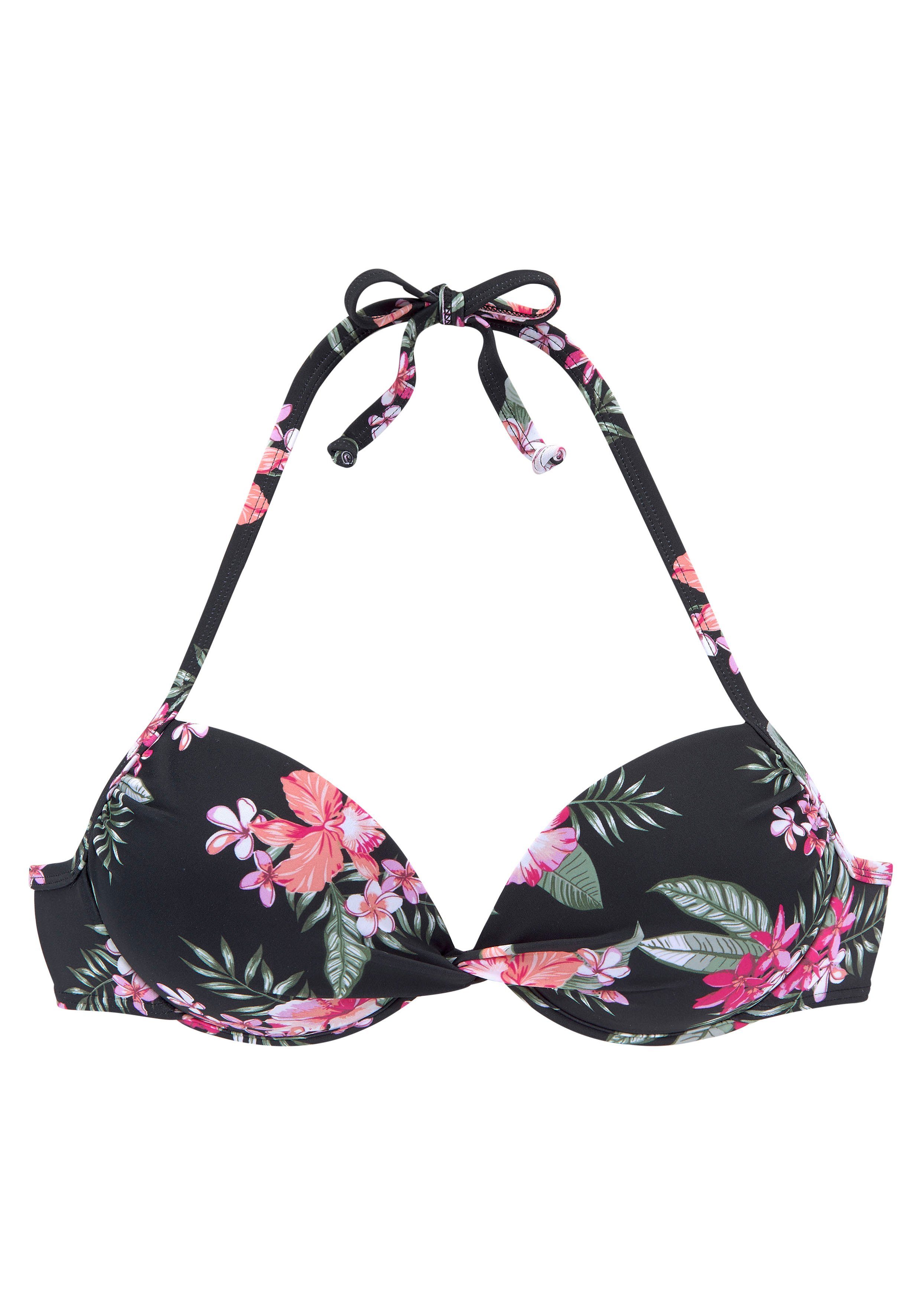 Lascana Push-upbikinitop Santini met gebloemd design