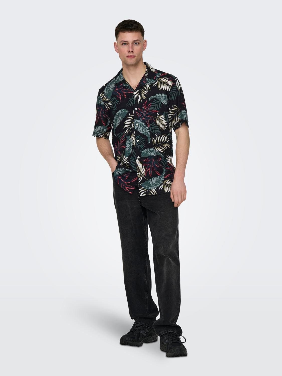 ONLY & SONS Hawaï-overhemd ONSWAYNE LIFE AOP SS VISCOSE SHIRT NOOS