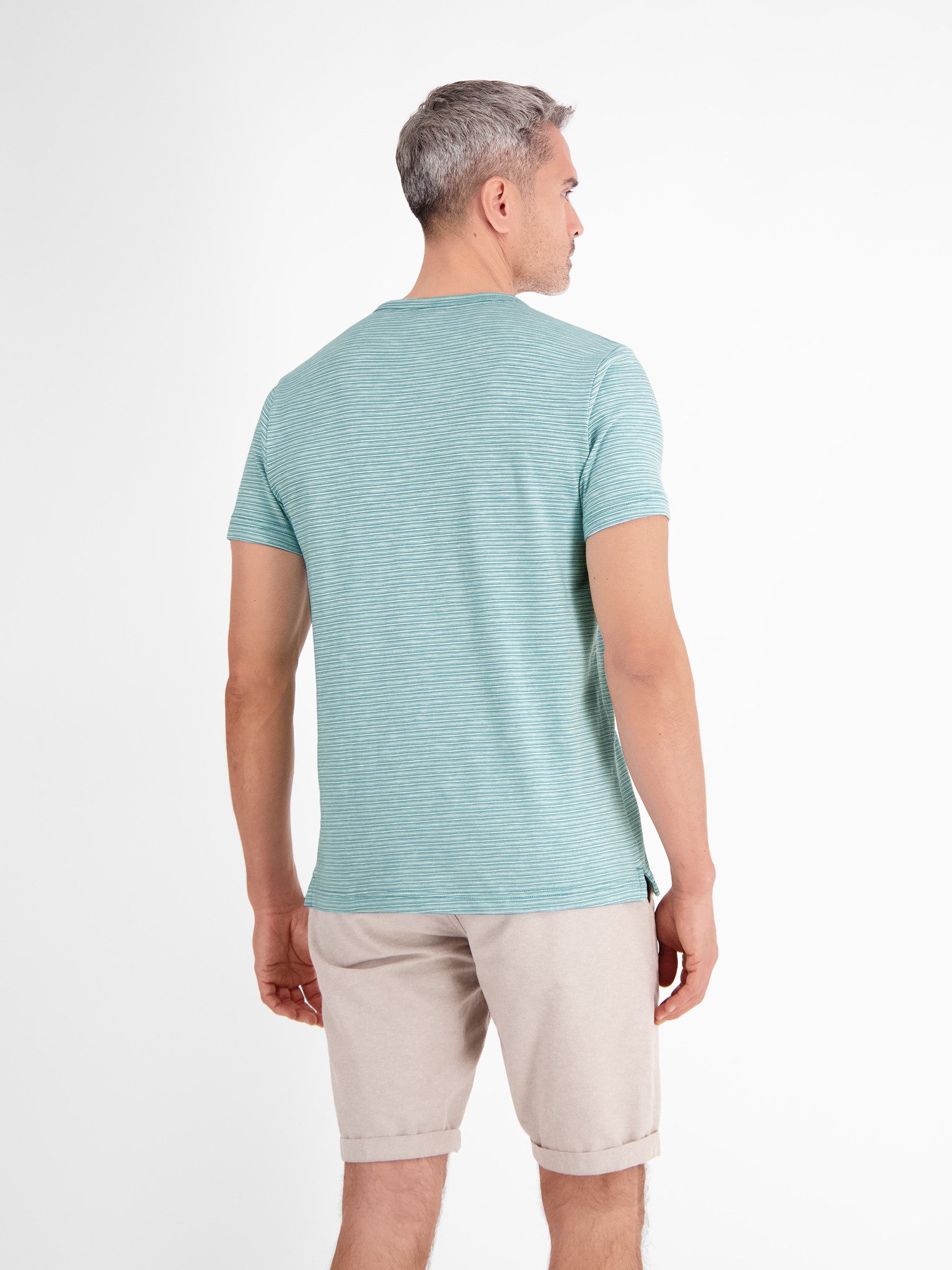Lerros T-shirt met serafino-kraag
