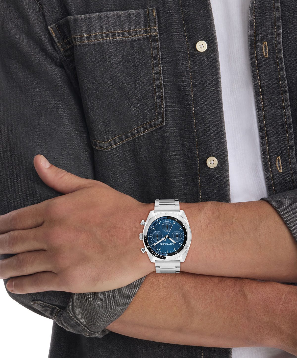 Calvin Klein Multifunctioneel horloge CK FLEX Horloge, quartz, herenhorloge, dag, weekdag, stalen band