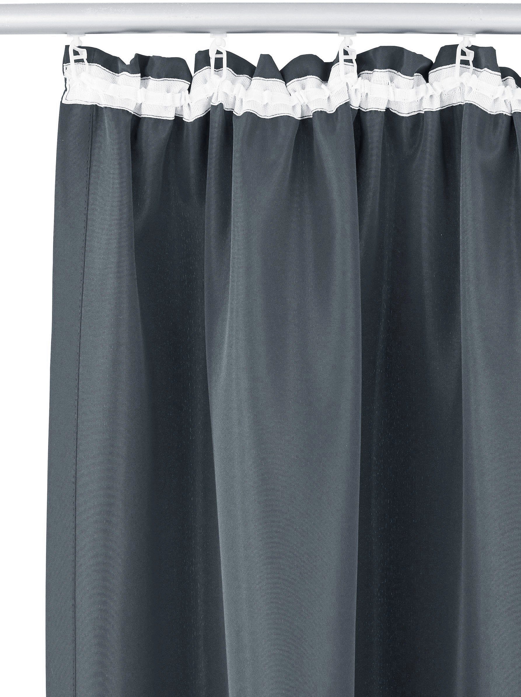 Bruno Banani Gordijn Lagan set van 2, geweven, microvezel, verschillende maten, effen kleur, bestseller (2 stuks)