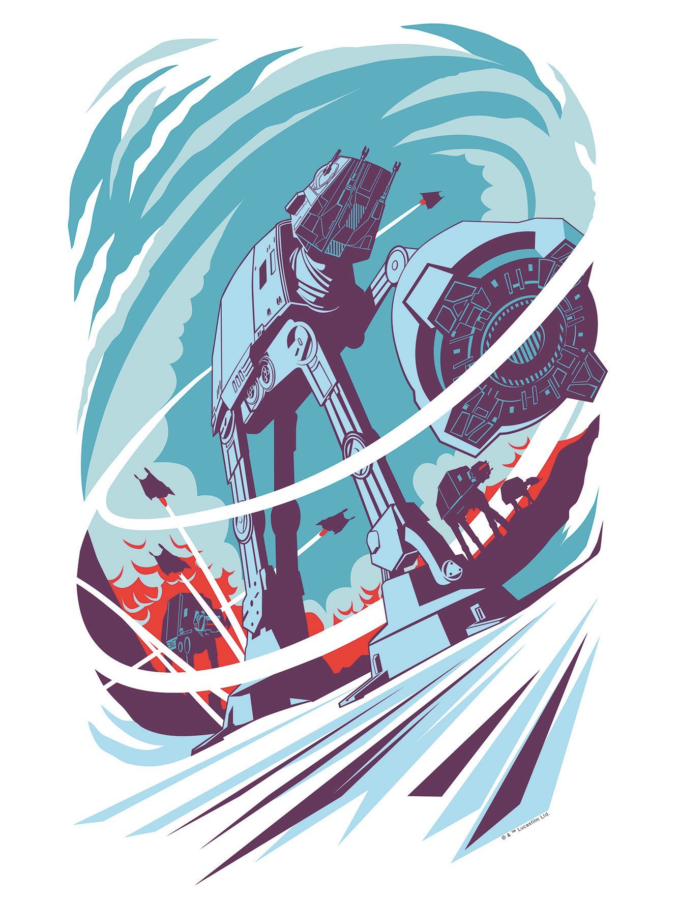 Komar wanddecoratie Star Wars Classic Vector Hoth, zonder lijst