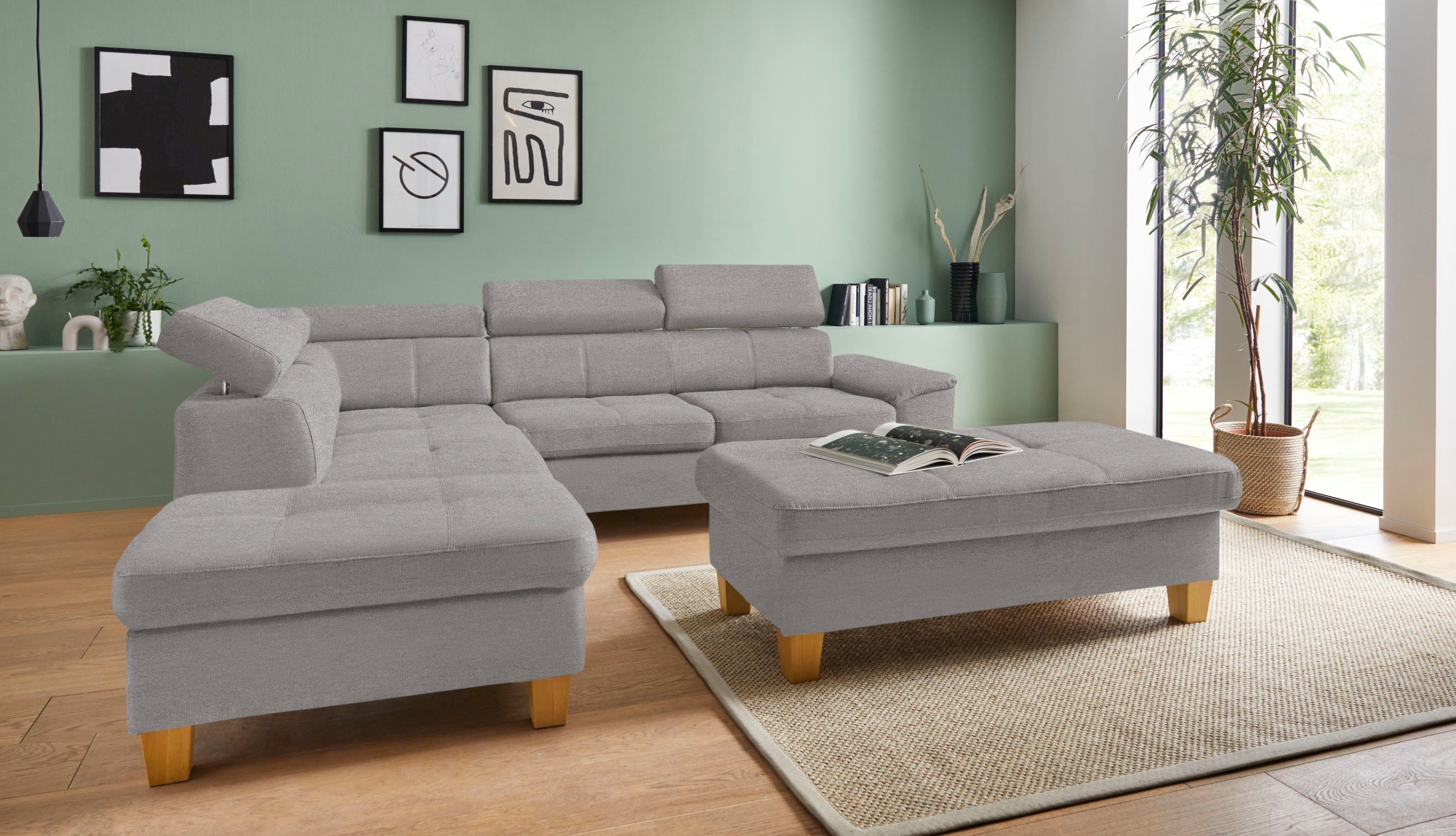 exxpo - sofa fashion Hoekbank Enya, uitgebreide afwerking, hoog zitcomfort, comfortabel, L-vorm