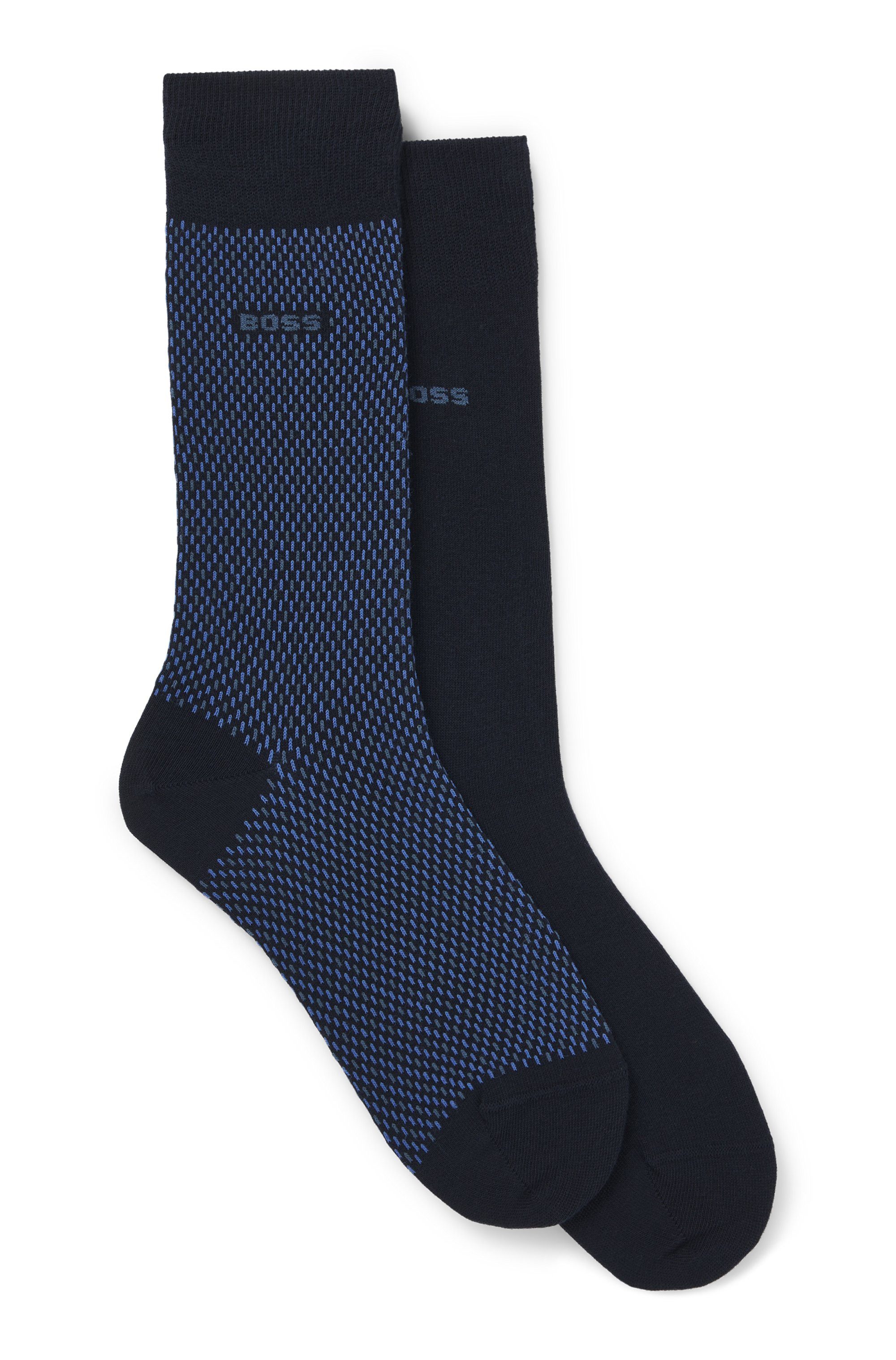 BOSS Sokken 2P RS Minipattern CC (Set van 2) heren sokken maat 39-42 blauw