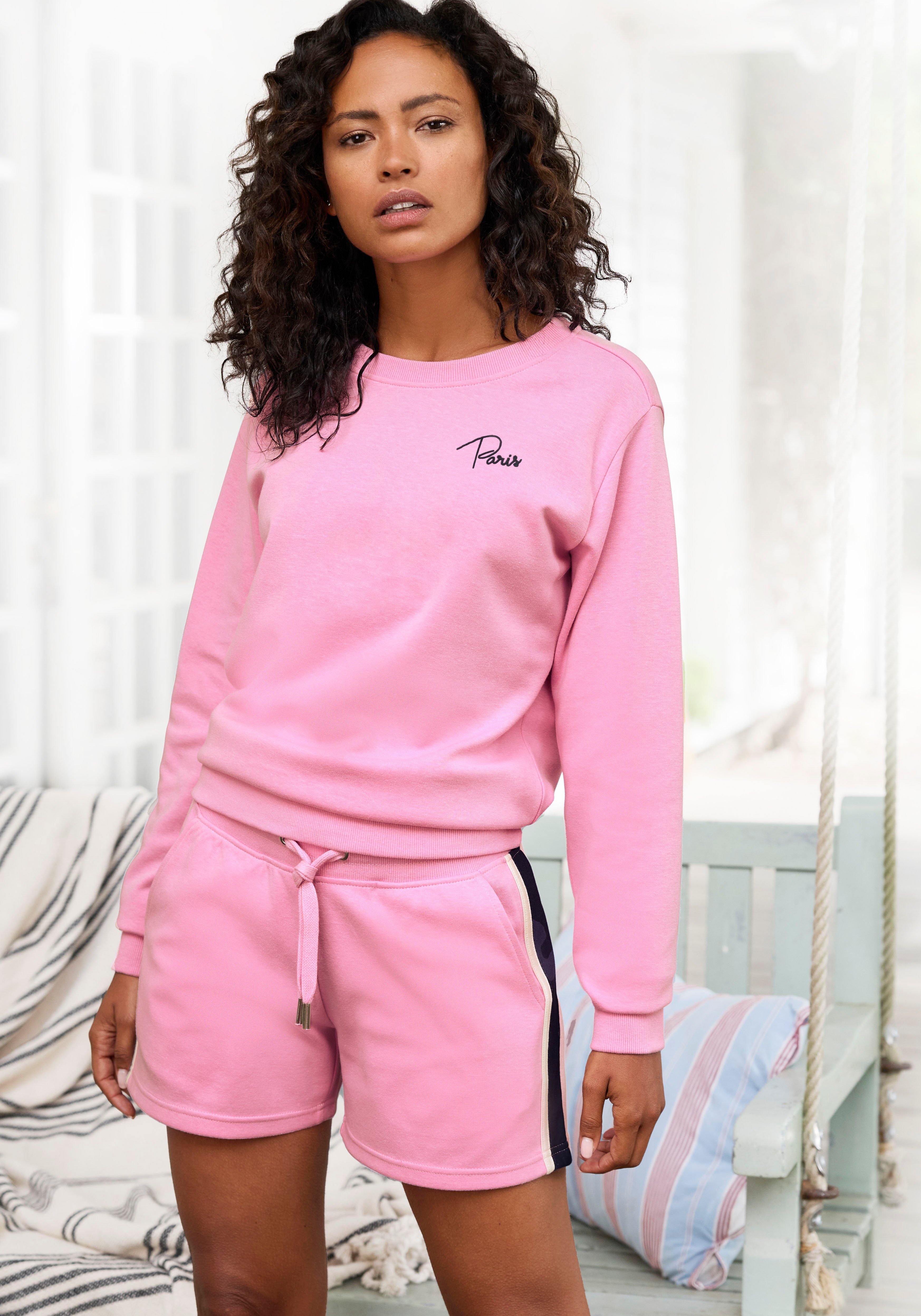 Vivance Sweatshirt Sweatshirt met frontprint, loungeanzug (1-delig)
