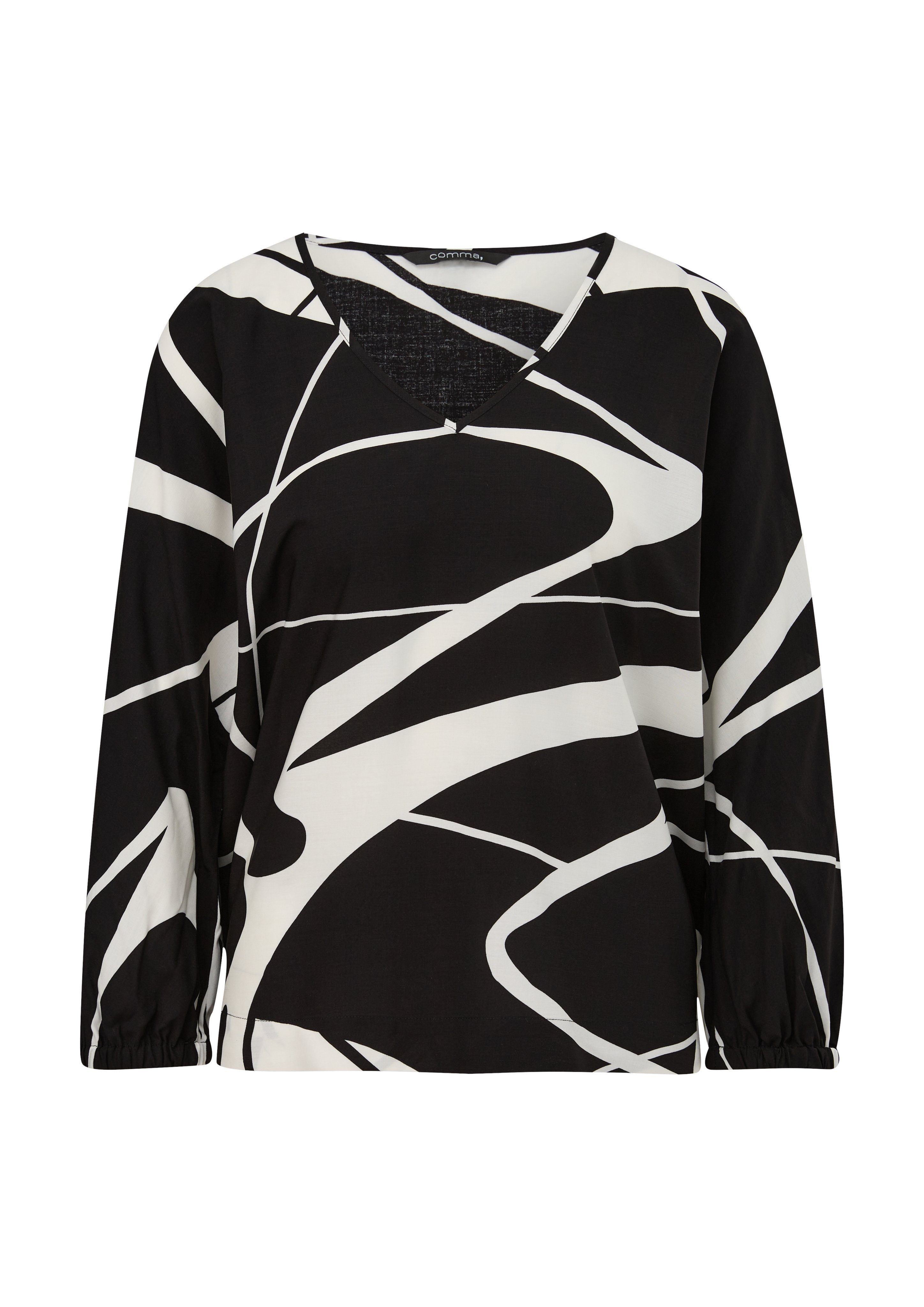 Comma Gedessineerde blouse met v-halslijn en allover-patroon