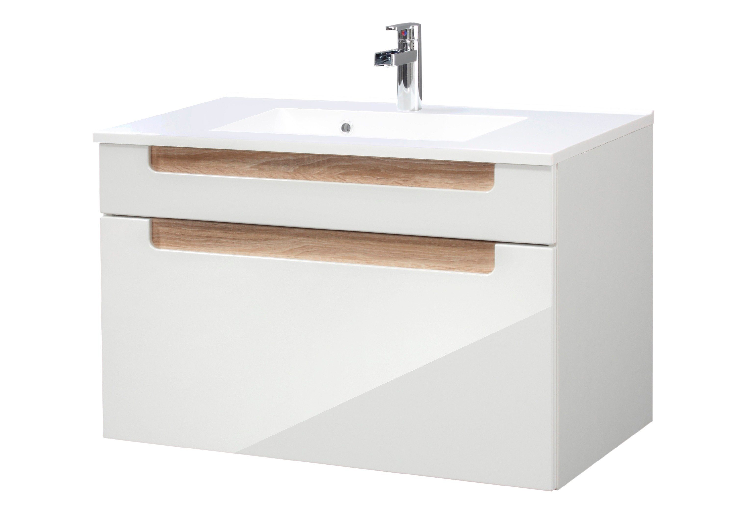 welltime Wastafelonderkast Siena Breedte 80 cm wastafelmeubels beige
