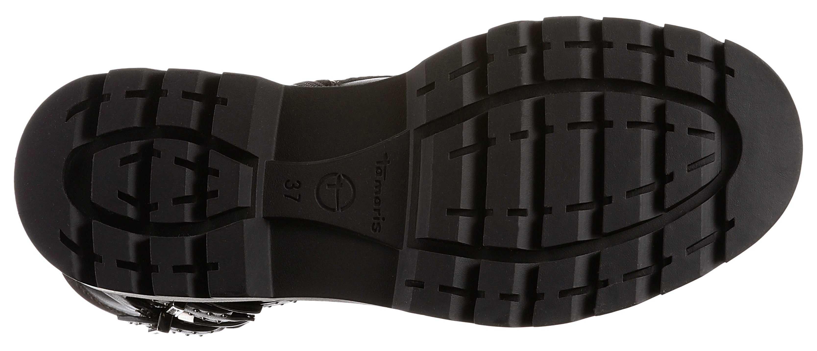 Tamaris Bikerboots blokhak, veterschoenen, veterschoen met binnenrits