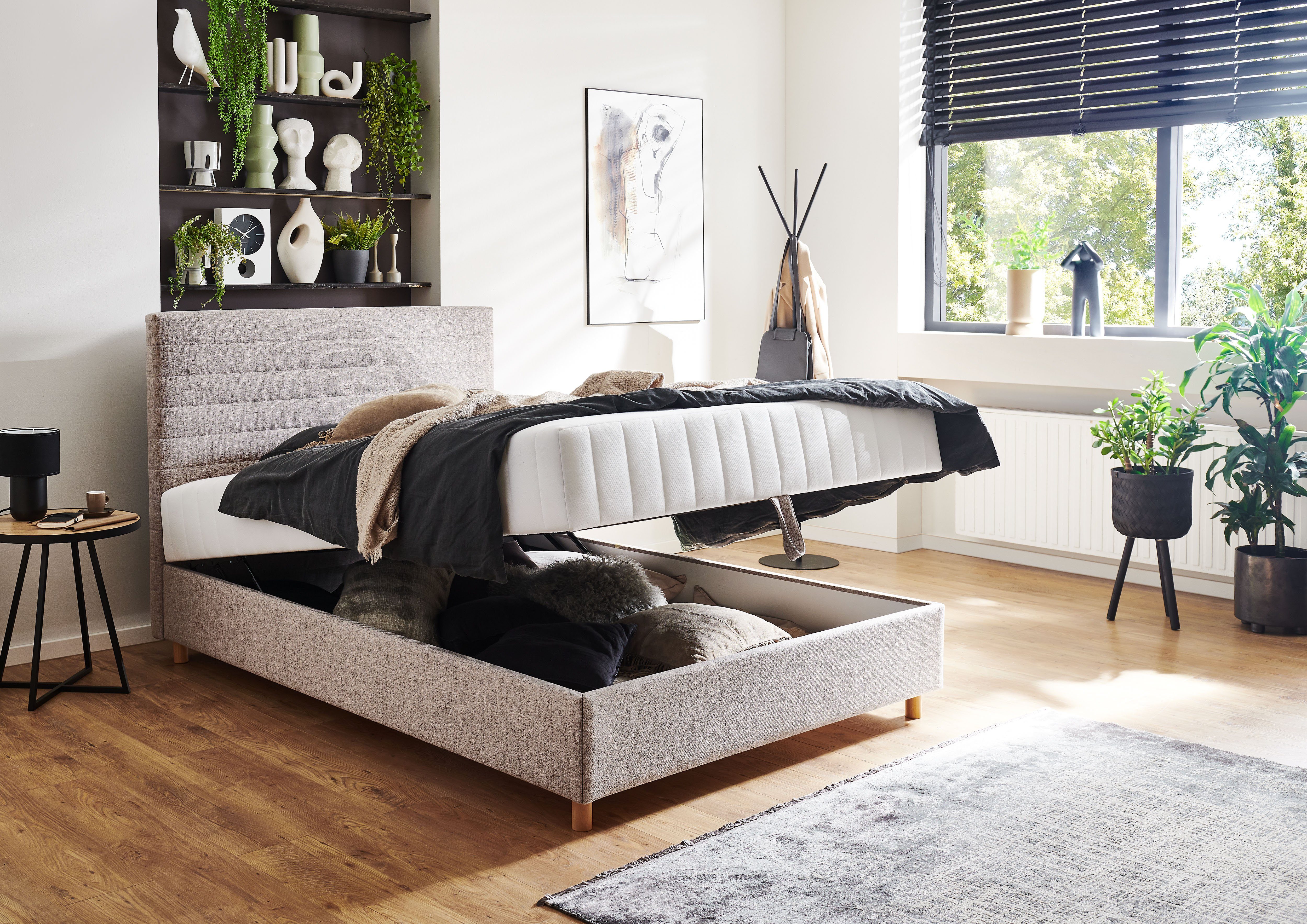 ATLANTIC home collection Ledikant met bergruimte Josie met pocketveringsmatras en bedkist