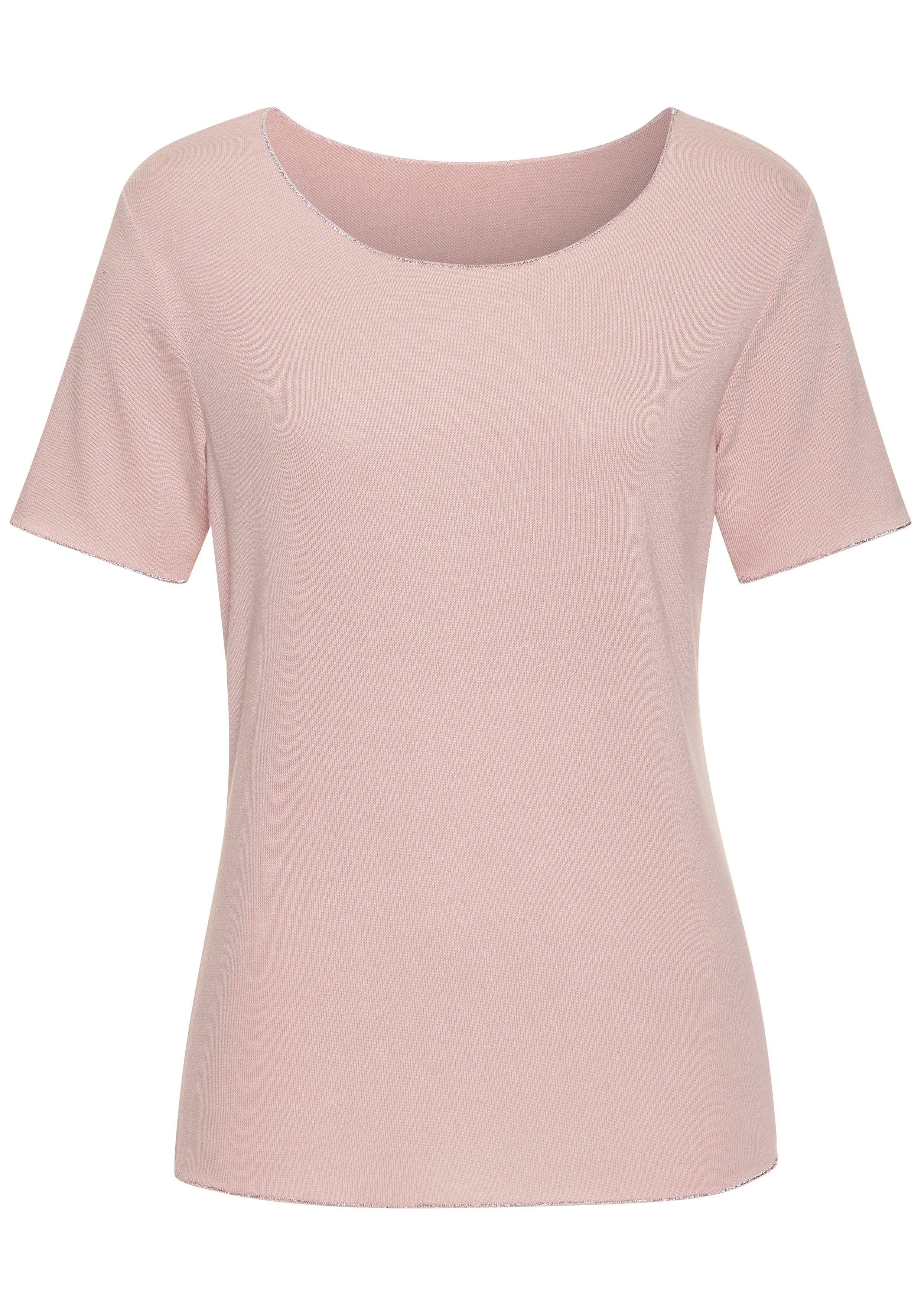 Lascana Shirt met ronde hals Met fijne glinsterende afwerking